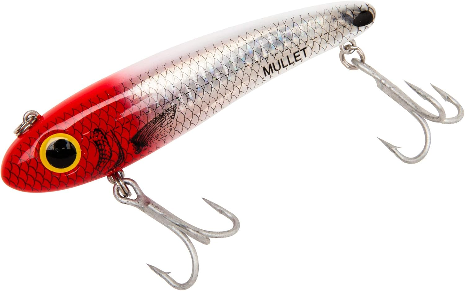 Bomber Lures Mullet Slow-Sinking Twitch/Walking Saltwater Fishing Lure - Excellent for Speckled Trout, Redfish, Stripers and More, 3 1/2 Inch, 5/8 Ounce image number 4