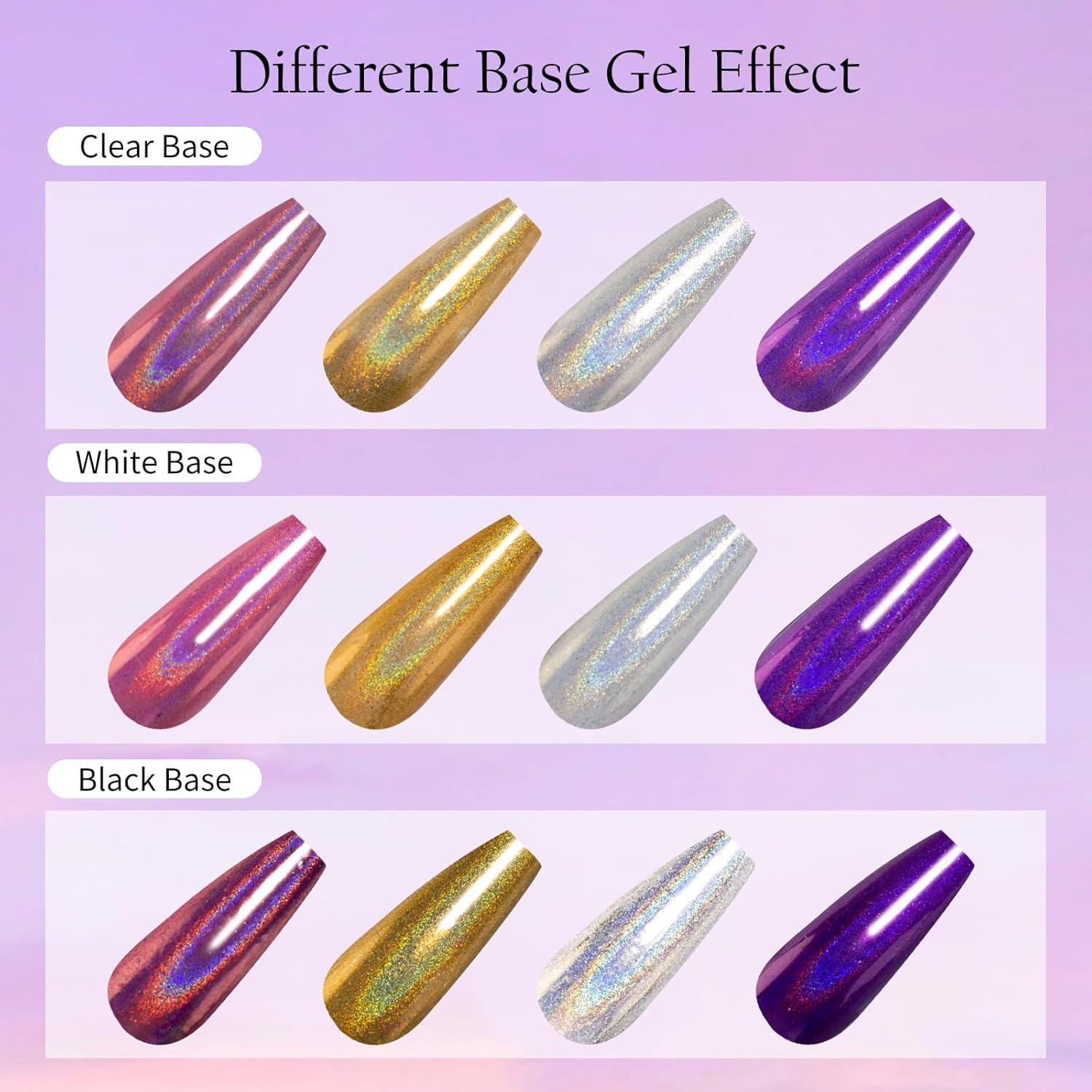 U-Shinein Glitter Nail Powders, Noble Purple Powder for Nails Aurora Iridescent Pearlescent Manicure Art Decoration Glitter Premium Salon Nail Glitter Manicure Pigments for Nail Art 2.6G - Noble Purple image number 5