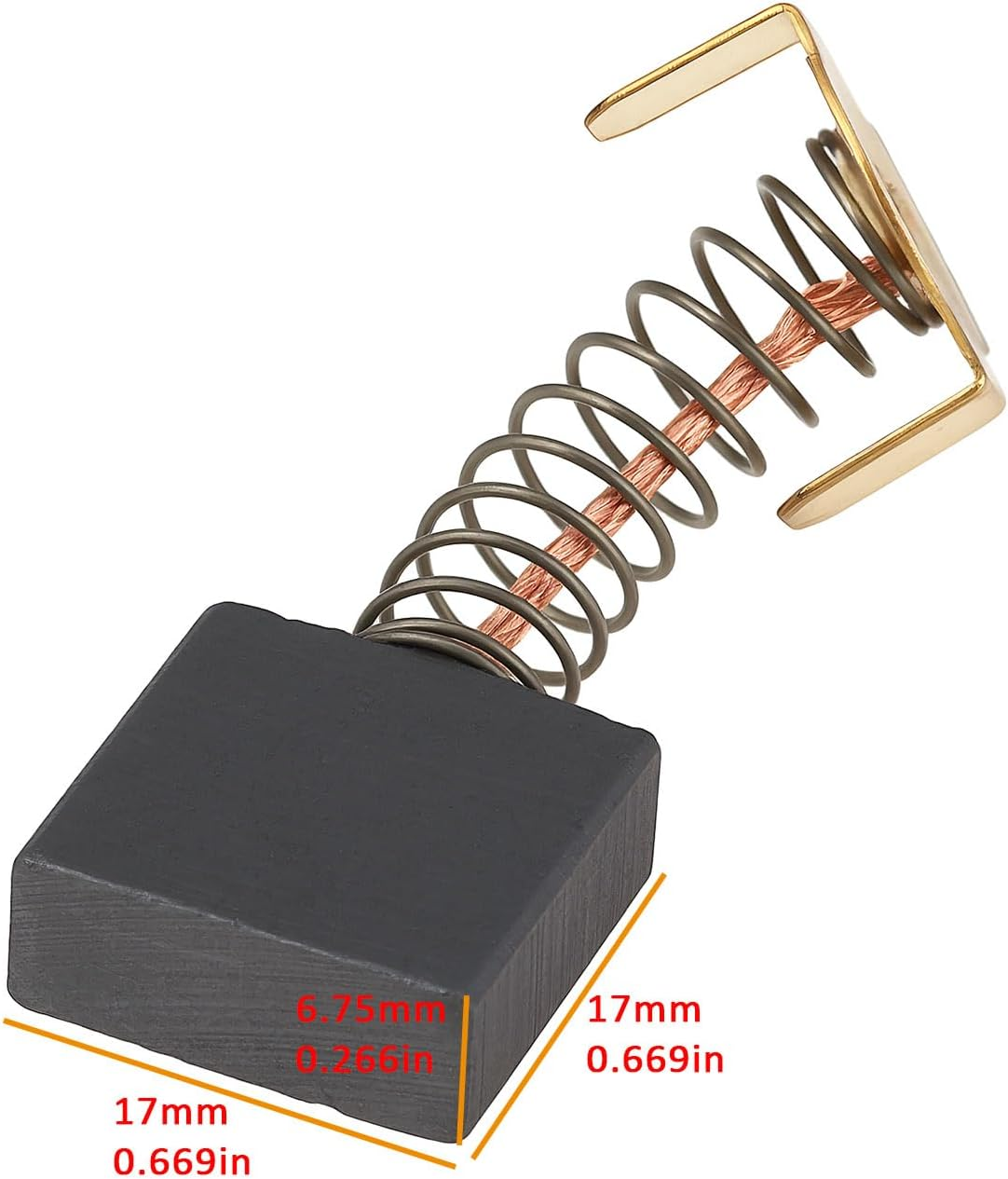 SING F LTD 4Pcs Carbon Brushes 6.75X17X17Mm Compatible with Freerider Kensington Westminster Scooters before 2008 image number 2