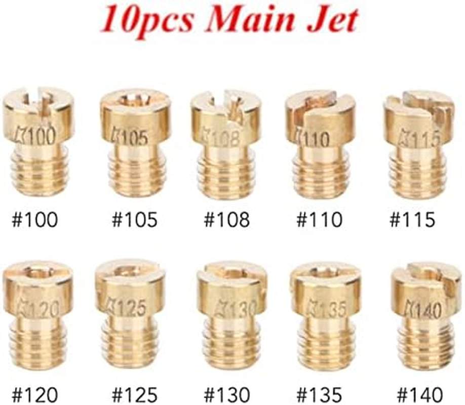 Carburetor Main Jet Kit, Metal 10 Pcs Slow Pilot Jets and 10Pcs Carburetor Main Jets Set, Replacement for Keihin PWK CVK Type PE Carburetor, OKO CVK Main Jet, Slow Pilot Jet image number 6