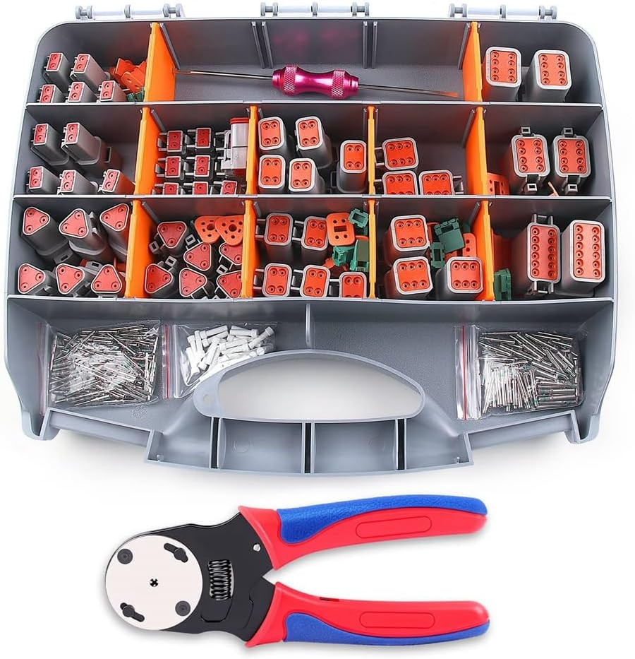 338Pcs Dt Deutsch Connector Kit - 2 3 4 6 8 12 Pin Connectors Crimping Tool Removal Tool image number 4