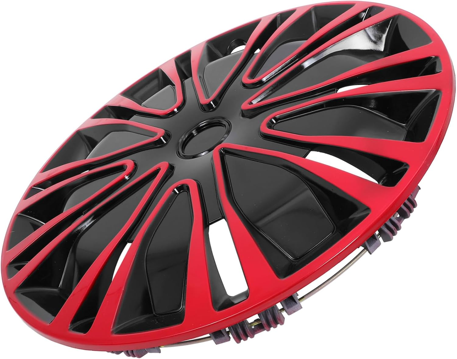 GRIRIW 14-Inch Automotive Wheel Hub Covers Red Black, Universal Car Hubcaps for Vehicles, Decorative Dual-Color Wheel Caps Compatible Most Cars image number 4