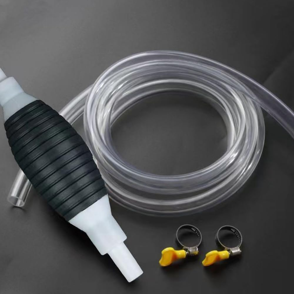 1PCS Manual Fuel Transfer Pump Portable Siphon Pump with 3M Syphon Hose，Multifunction Liquid Sucker Pump, for Gas Gasoline Oil Fuel Petrol Diesel Fluid Water Fish Tank Durable PVC Can Be Cut at Will image number 1