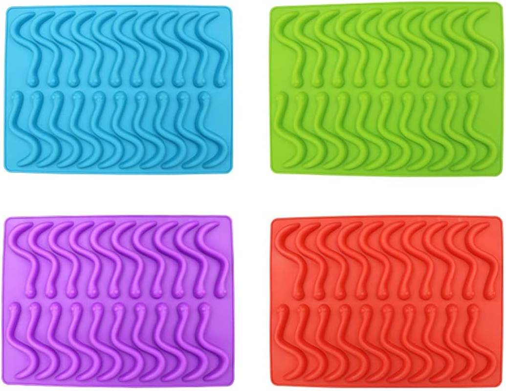 AU Gummie Snake Mold DIY Edible Gummy Snakes Lollies Candy Lolly Silicone Mould Sky Blue image number 3