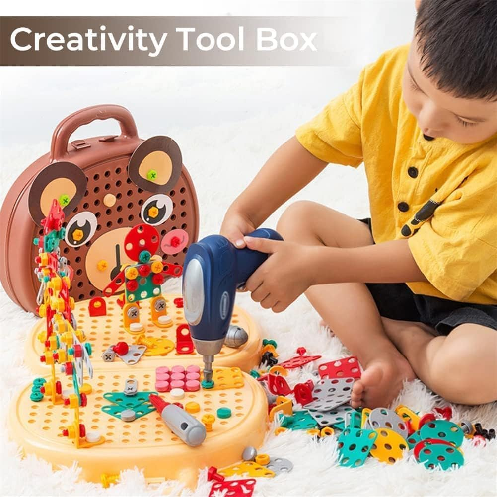 Magic Montessori Play Toolbox, Magic Montessori Play Toolbox Bear, Montessori Toolbox with Drill, Montessori Play Toolbox with Drill, 2024 New Creativity Tool Box with Drill for Kids image number 3