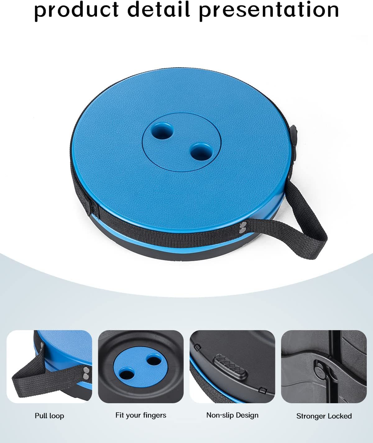 Telescopic Stool, Booxihome Folding Stools Lightweight Chair Seat for Outdoor Camping BBQ Fishing Hiking Gardening Indoor,Maximum Load 400 Lb(Blue) - Black image number 3