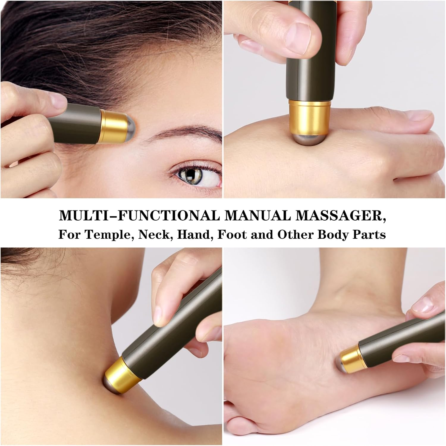 Long Back Scratcher Extendable for Women Men Adults, Sturdy Claw/Anti-Slip Handle/Massage Roller, Portable Metal Head Body Hand Scratcher Massager image number 2