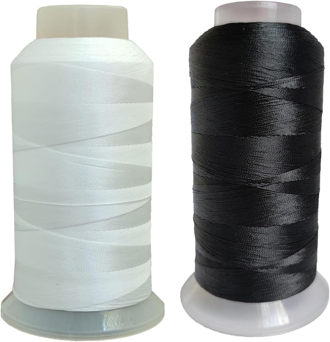 Heavy Duty Polyester Sewing Thread 210D/3Ply UV Resistant Outdoor Thread for Upholstery and Crafts, Compatible with Home & Commercial Sewing Machines, 2 Pack 3000 Yards Total (Black & White) image number 2