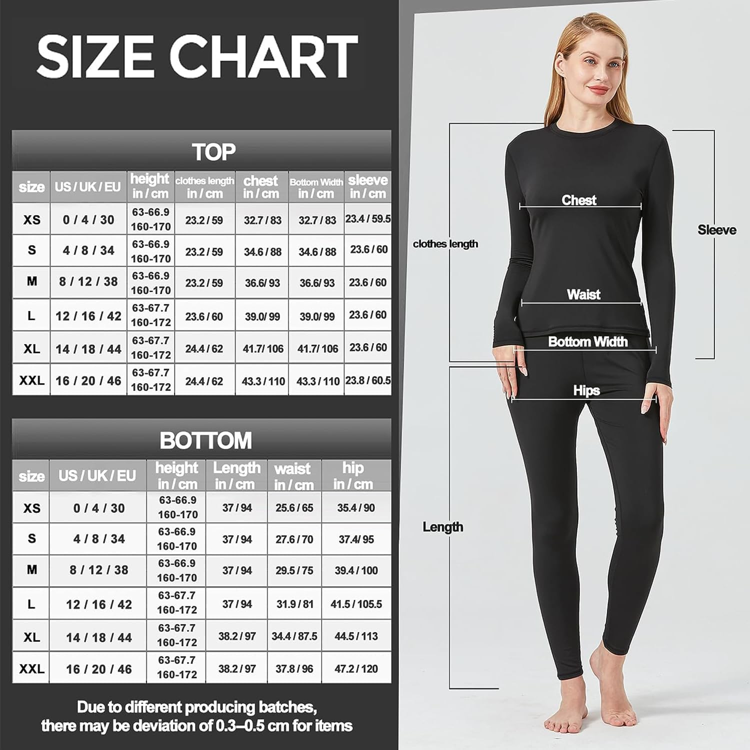 FANBOLD Thermal Underwear Set for Women - Long Sleeve Top and Pants, Soft Comfortable Base Layer for Winter Snow or Ski image number 3