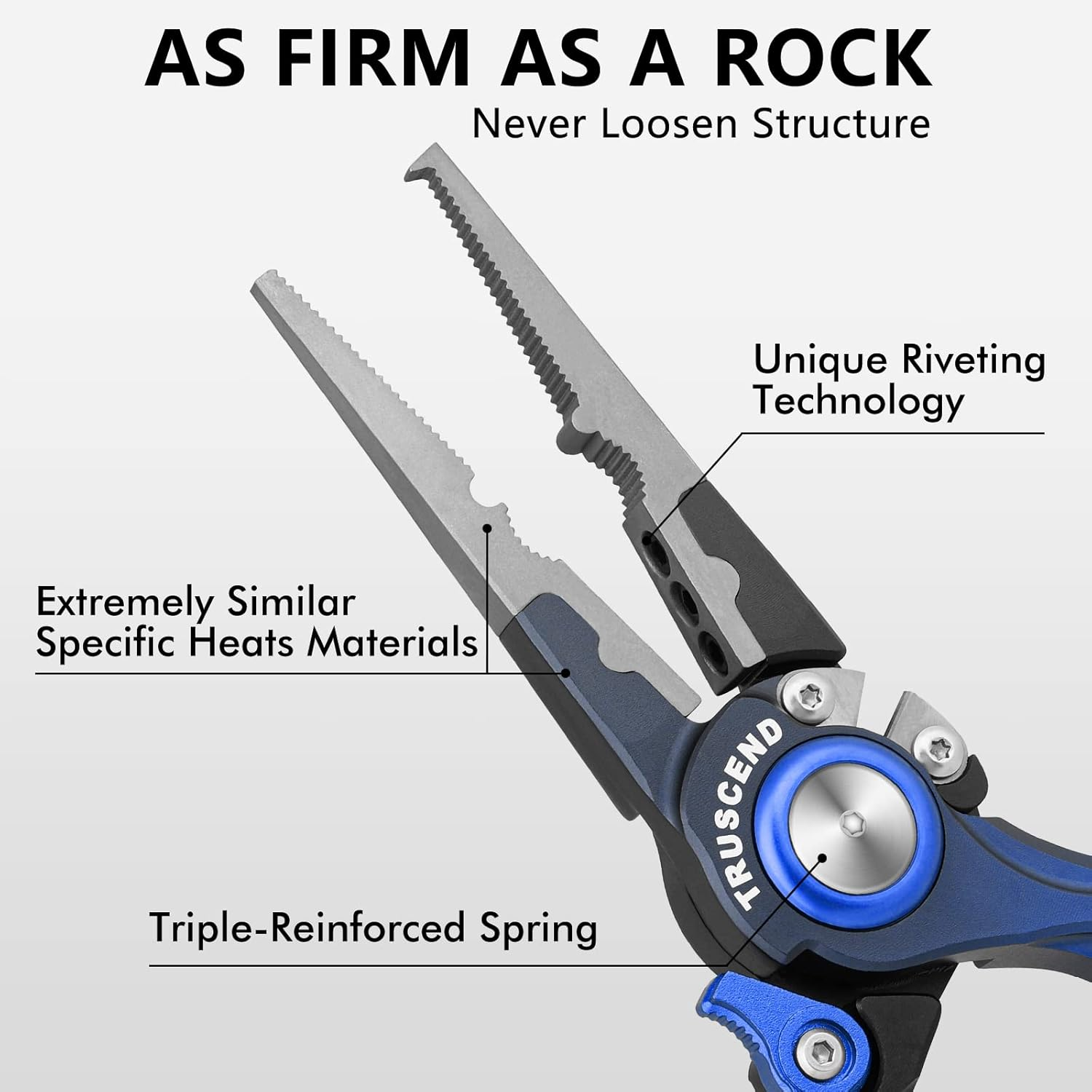 TRUSCEND Lockable Fishing Pliers Saltwater with Line Cutter, Corrosion Resistant Teflon Coated Muti-Function Fishing Gear as Split Ring Plier Hook Remover, Amazing Fishing Gifts for Men image number 5