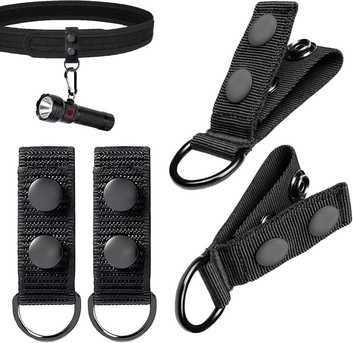 Duty Belt Keepers, 4 Pieces Belt Key Holder, Heavy Duty Strap Clips with Closure for Gear Organization, for Men Enforcement Officers Security Correctional Plumbing Mechanics Outdoor Work image number 3