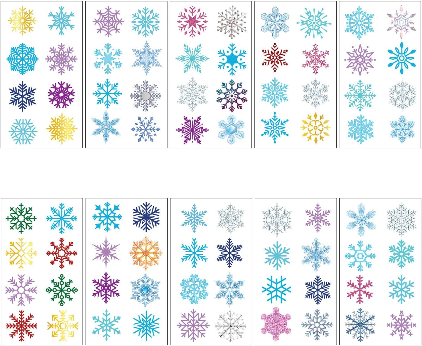 100 PCS Christmas Snowflakes Temporary Tattoos Sticker for Kids Boys Girls Women Man image number 1