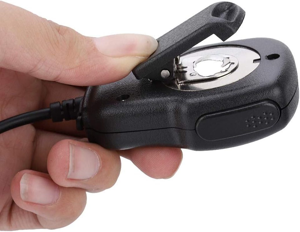 Microphone Speaker, for Baofeng UV5R 888S for Kenwood for TYT Walkie Talkie, 2 Pin Mini PTT Shoulder Microphone Speaker, Waterproof/360&deg; Rotating Lapel Clip image number 2