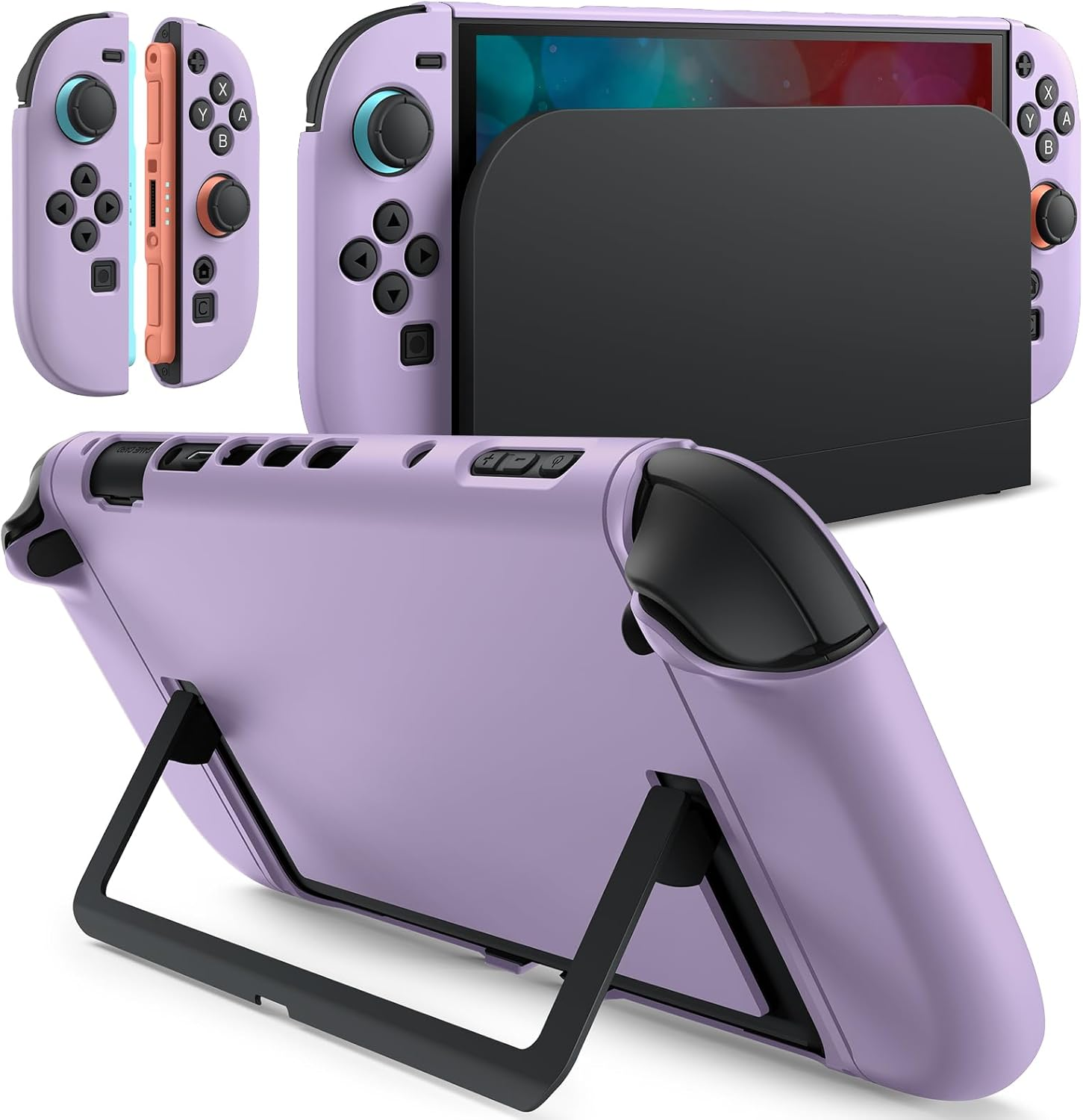 Jetech Slim Dockable Case for Nintendo Switch 2 (2025) 7.9 Inch, Soft TPU Grip Cover for Joy-Con Detachable, Matte Carrying Protective PC Back Shell, Anti-Scratch (Black)