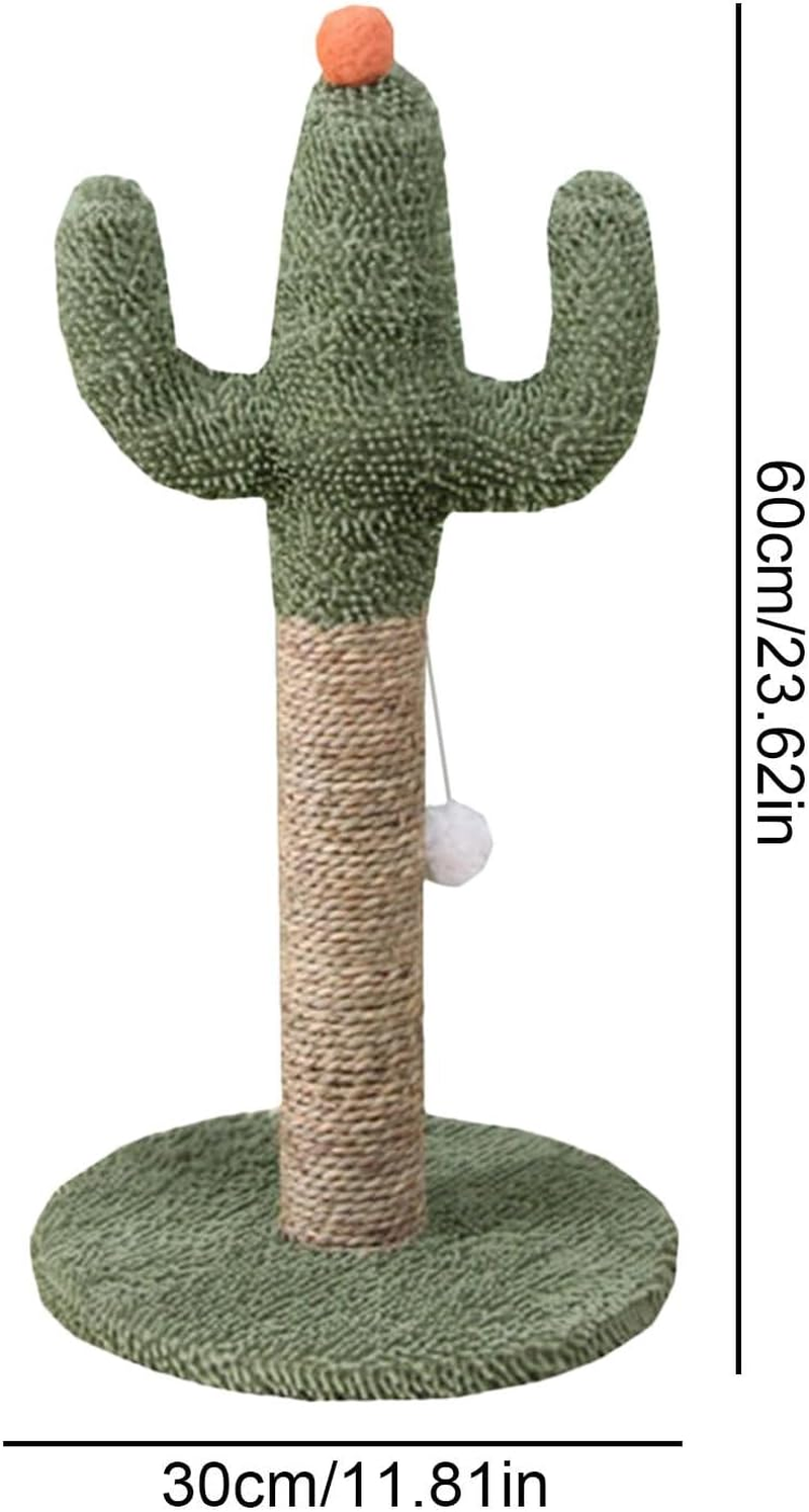 Cute Cat Scratcher,Green Cactus Scratching Post | Natural Kitten Scratch Poles in Soft Fabric, Scratch Poles with Interactive Ball for All Indoor Breeds image number 6