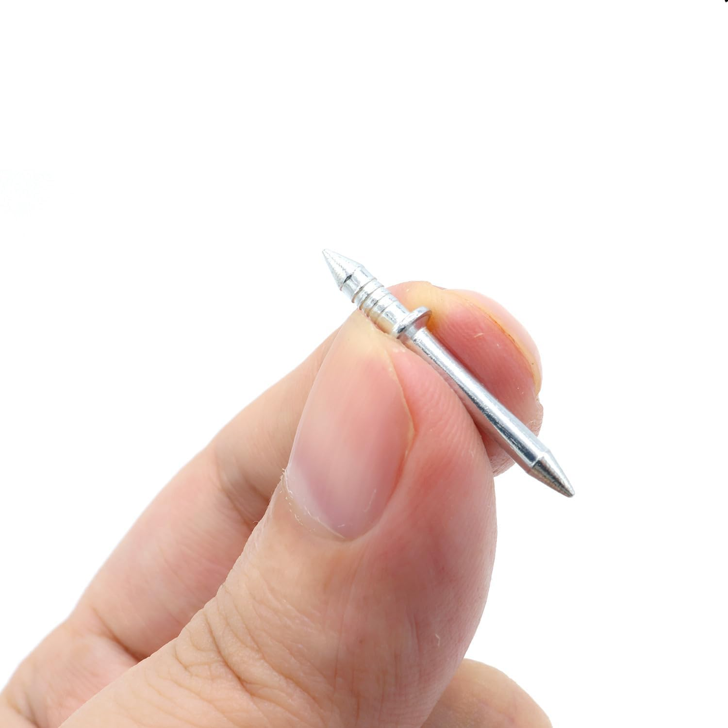 ZXUEZHENG 100Pcs Double-Head Skirting Thread Seamless Nail, Skirting Line without Marks Nail,Invisible Security Screws,Solid Wood Baseboard Double-Headed Nails,Equipped with Nail Specific Sleeve Tool image number 3