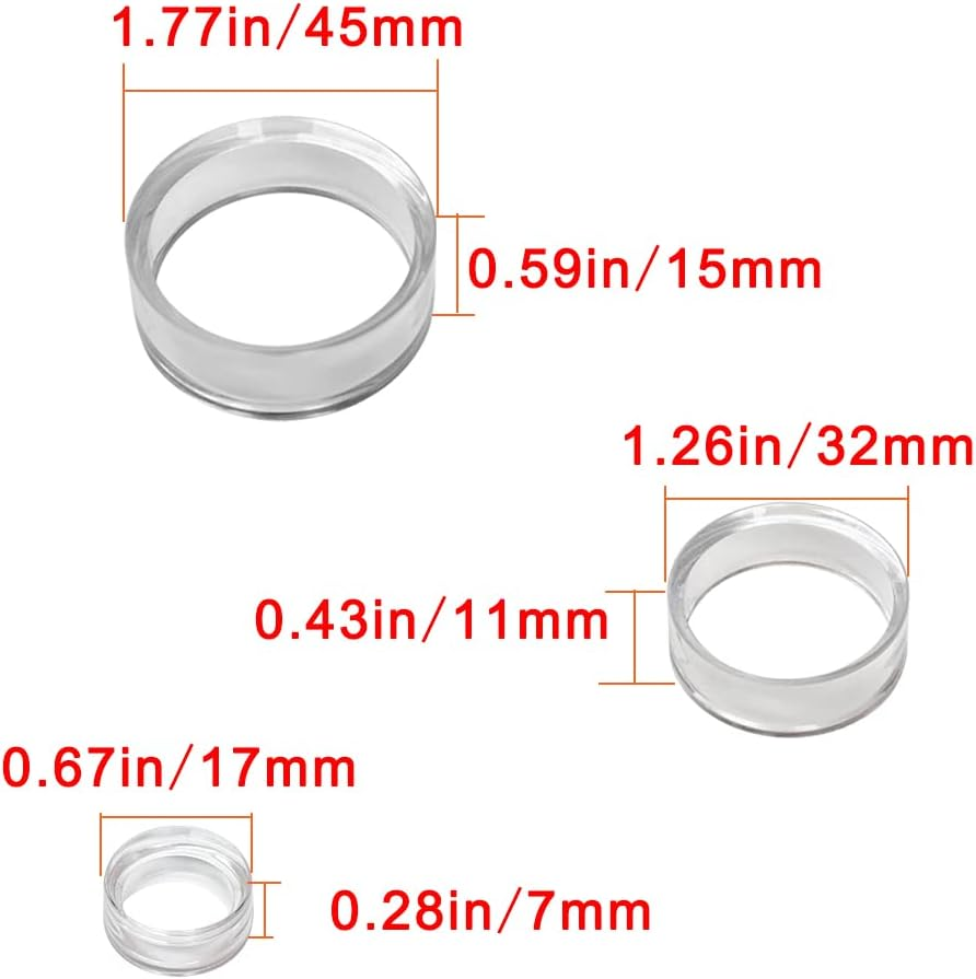 TERDEWE 48Pcs Clear Sphere Stand, Ball Stand Holder Rings - round Acrylic Plastic Display for Golf, Baseball, Softball, Tennis, Spheres, Marbles, Collection - 3 Sizes - 3 Sizes / 105 Pcs image number 5