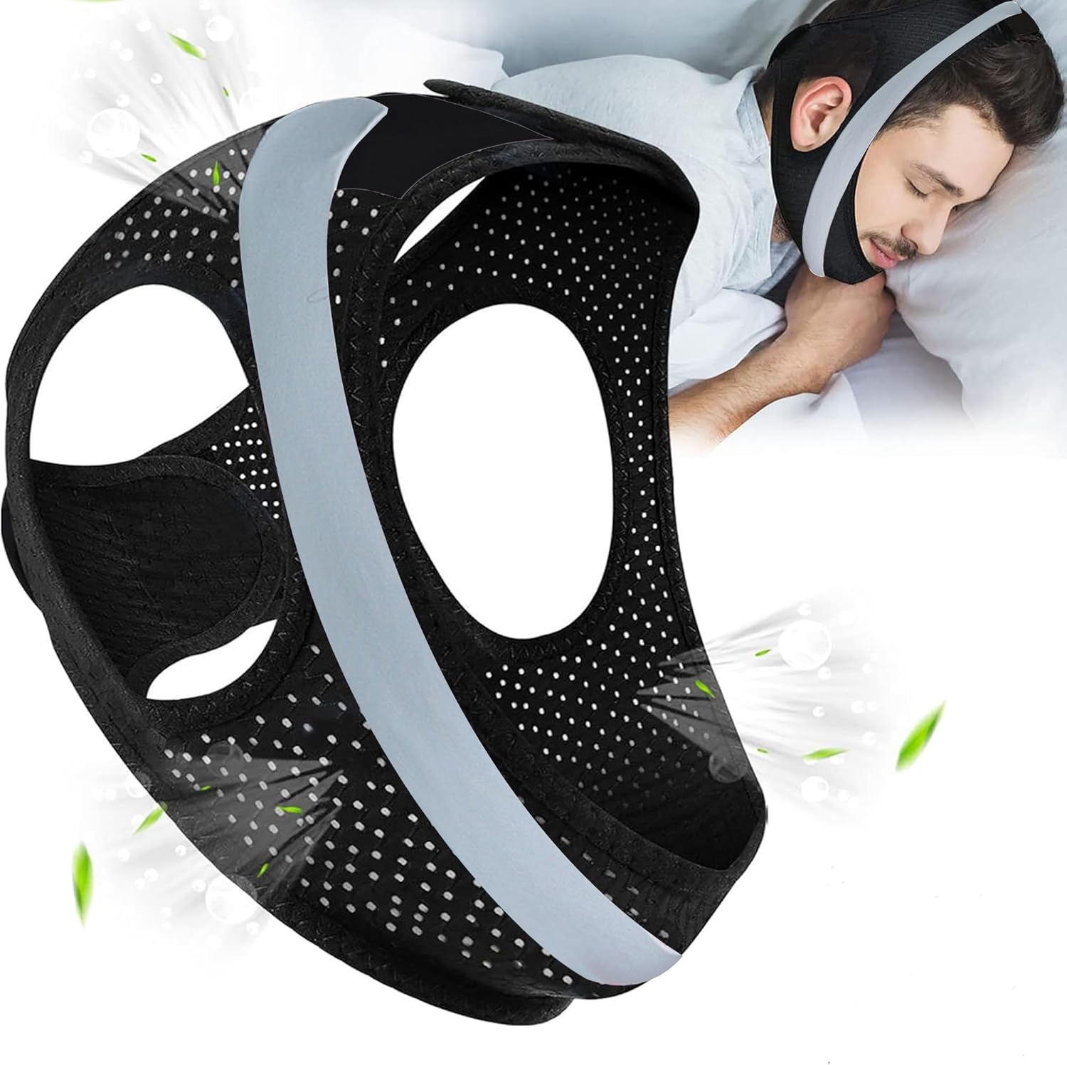 Upgraded anti Snore Device, anti Snore Chin Strap, Skin-Friendly, Breathable Chin Strap for Sleeping, Adjustable anti Dry Mouth Chin Strap image number 6