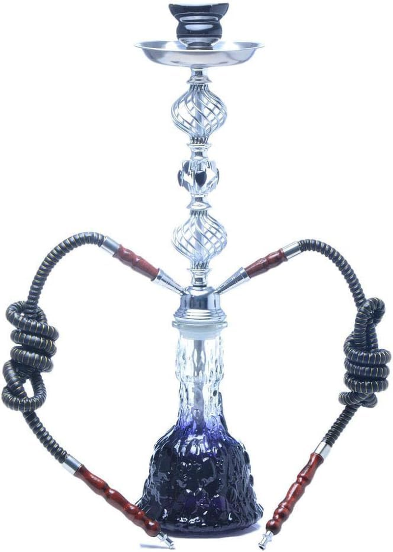 Pipe Set Glass Waterpipe, 53Cm Glass Waterpipe with 2 Tubes Black Shisha Set image number 4