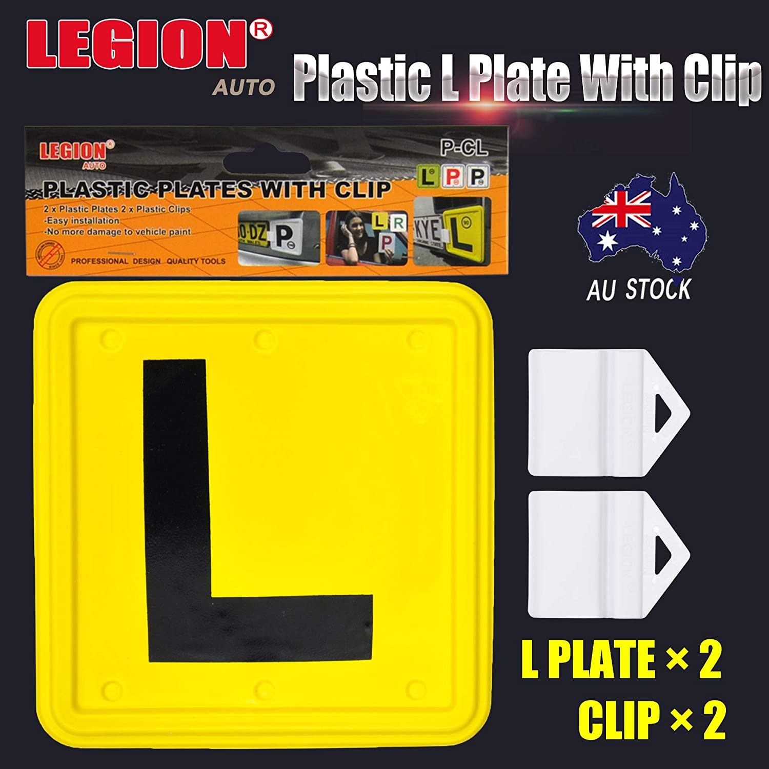 2PCS Plastic L Plate Clips Holder Set Car Number License image number 1