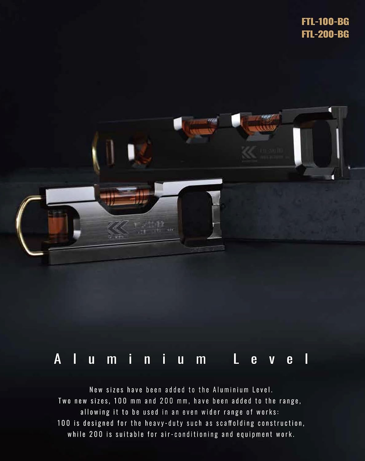 Fujiya 42212100000109 Aluminum Level, Black Gold image number 1