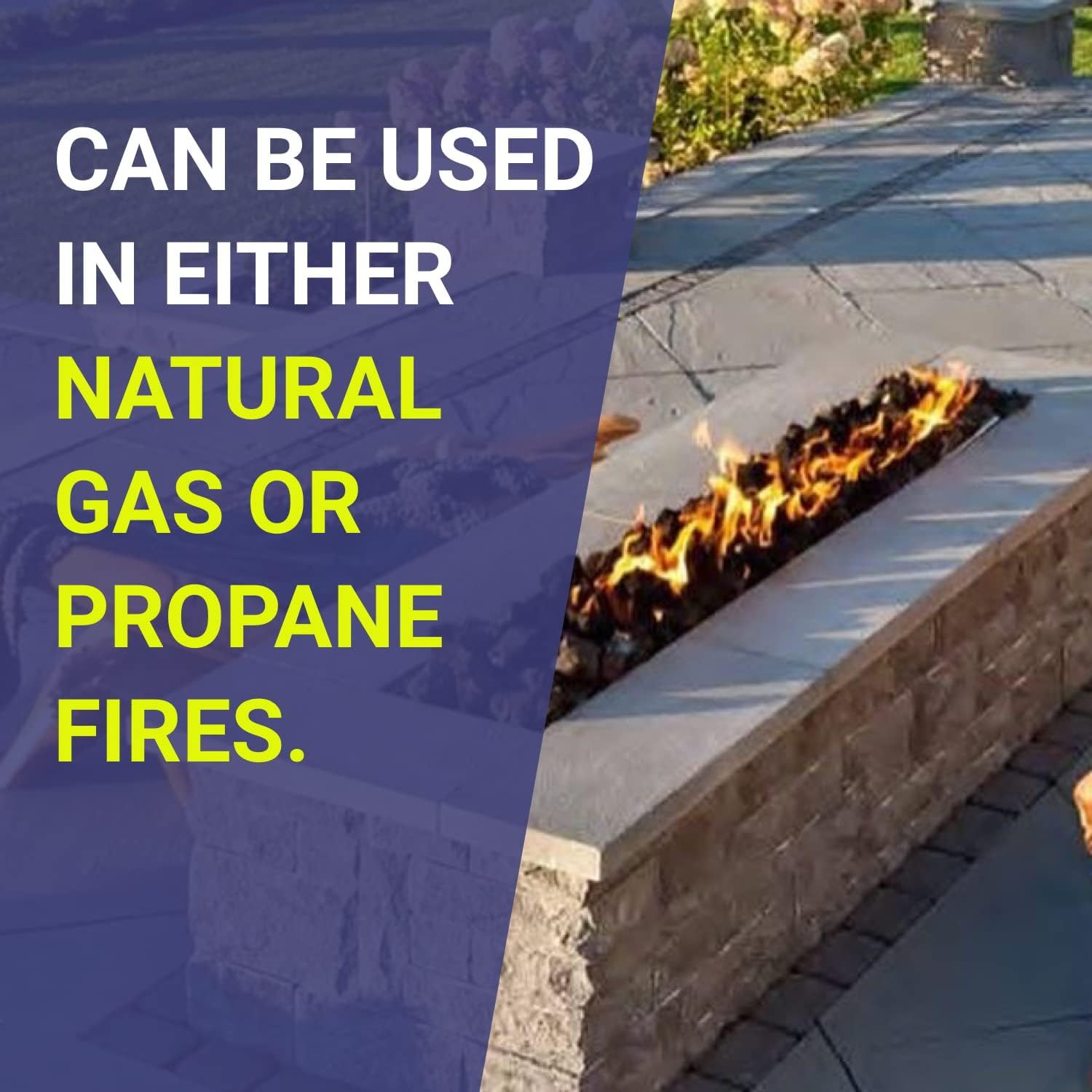 Medium Lava Rocks 10 Pounds by American Fire Glass- Volcanic Fire Pit Lava Rocks for Indoor Log Fireplace, BBQ, Grill, Gas, Aquariums- All-Natural Decorative Landscaping Black- Made in USA- 1/2" X 1" image number 2