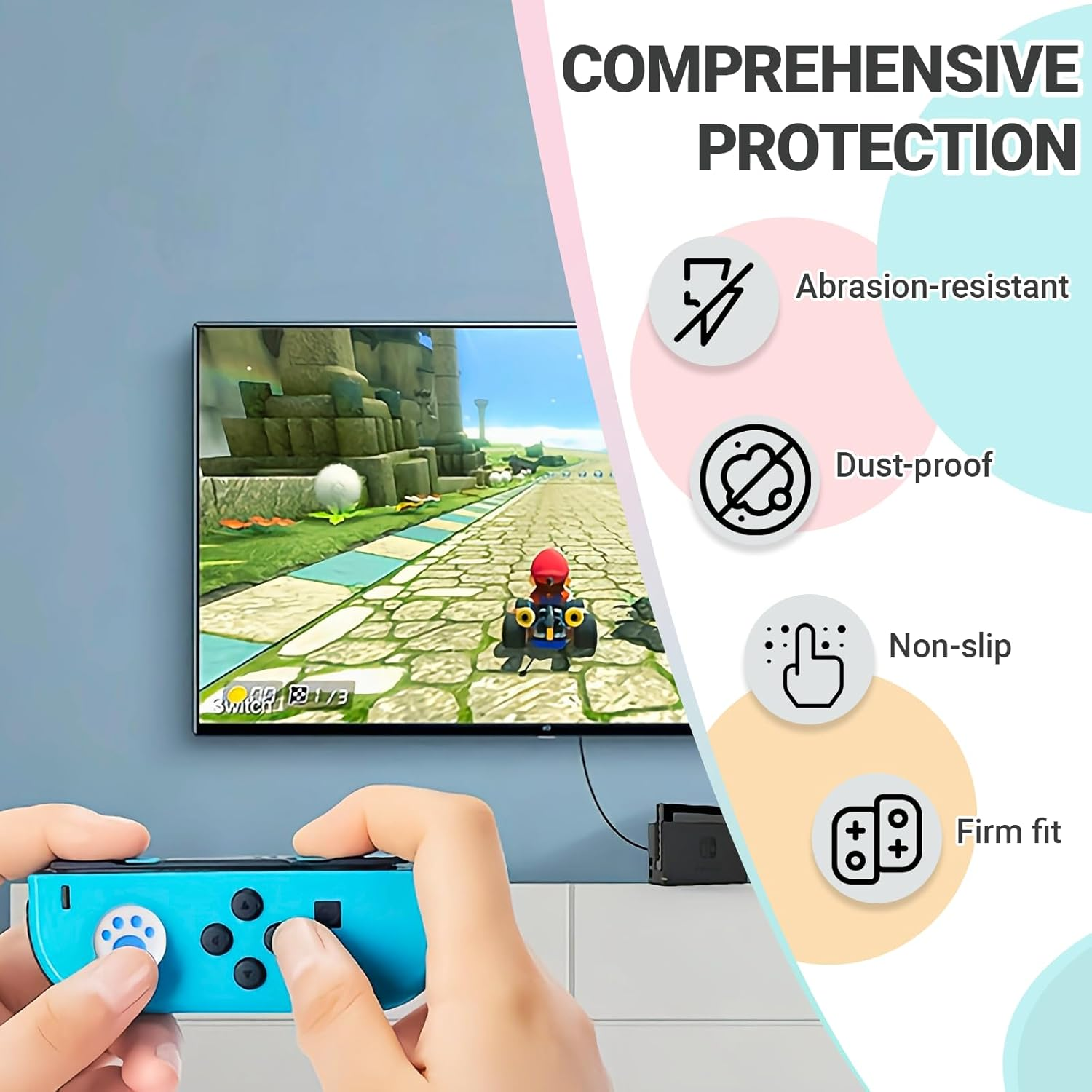 JOWILIN 32 Pcs Replacement Cat Claw Thumb Grip Caps, Cute Paw Thumb Grips, Soft Silicone Jotstick Cap, Detachable & Anti-Slip Stick Cover for Nintendo Switch 2 Joy-Con, PS4/PS5, Xbox Controller image number 4