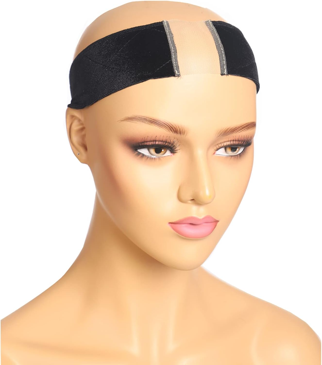 Elastic Wig Grip Headband, Non-Slip Wig Band, Wig Grip Band for Holding Women&rsquo;S Wig and Scarf, Thinner Velvet Wig Grip(2-Nude), 2.0 Count, Pack of 1