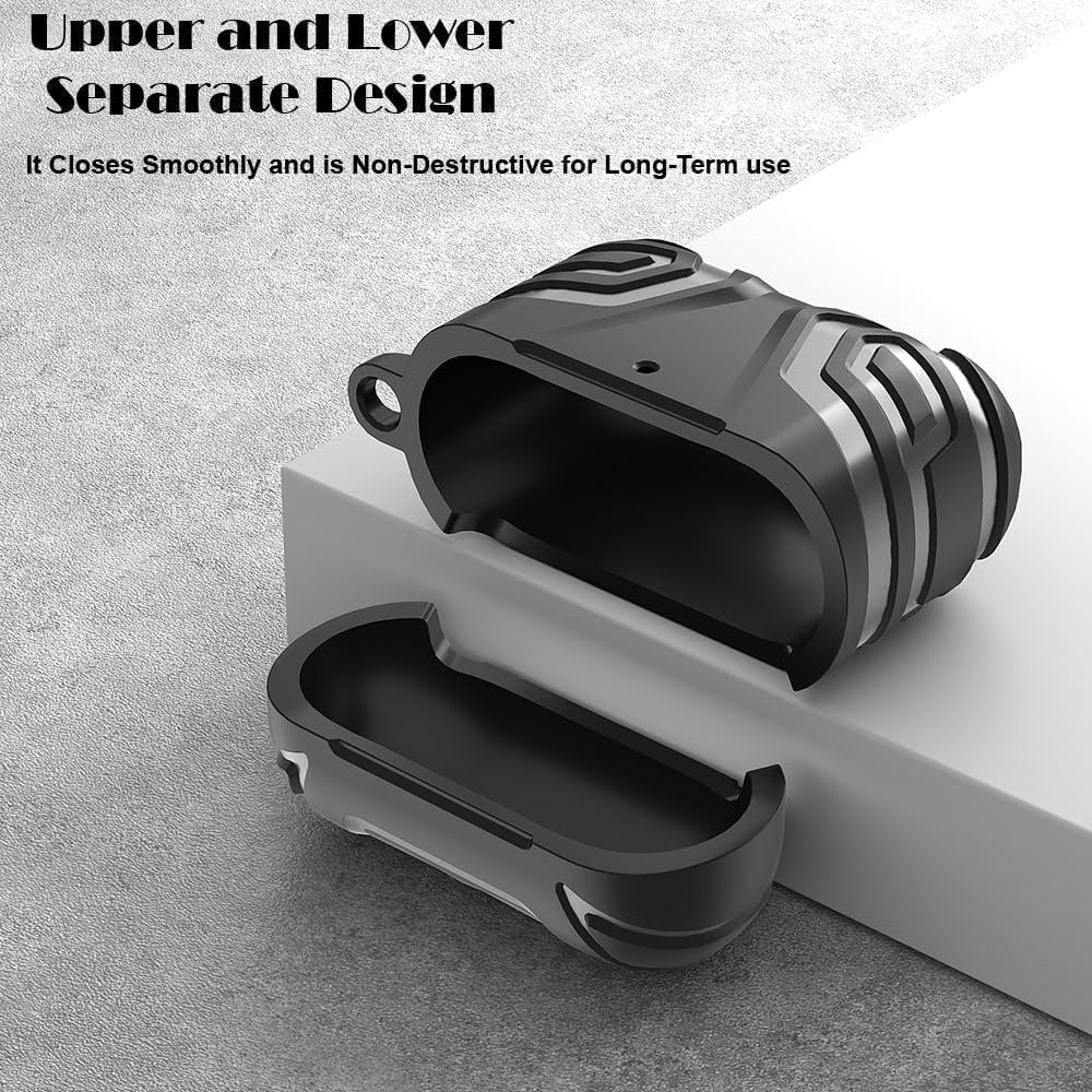 Mizi [Design Patent] Rugged Case for Air Pods 4Th Generation/Air Pods 4 with Active Noise Cancellation (ANC) (2024) with Cleaner Kit, Full Body Shockproof Hard Protection Design - Black image number 4