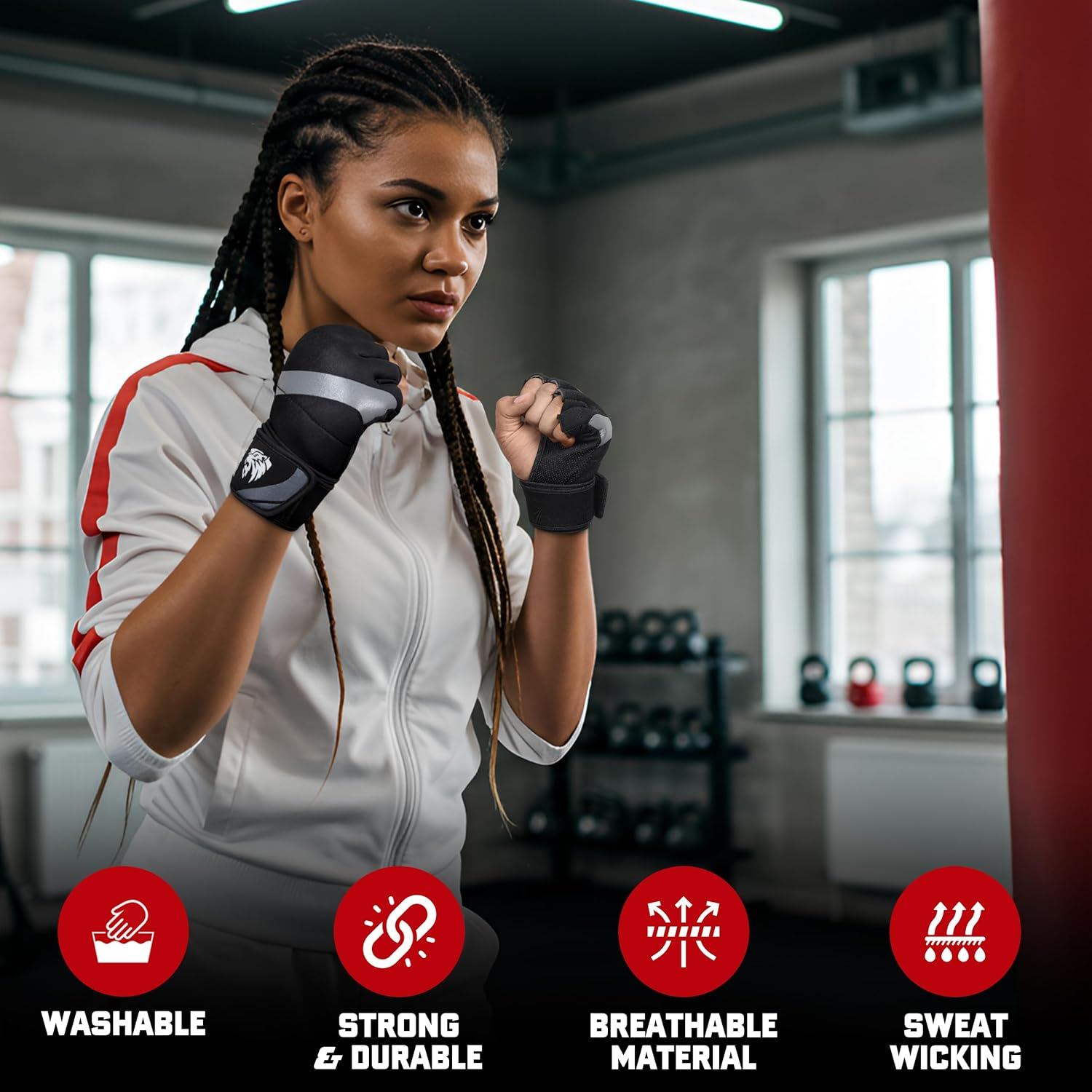 Boxing Inner Gloves Neoprene Wrist Support Padded Gel Wraps Hand Protection Boxing Bag Hand Wraps for Punching MMA Martial Arts Muay Thai Speed Bag Training &ndash; under Mitts image number 2