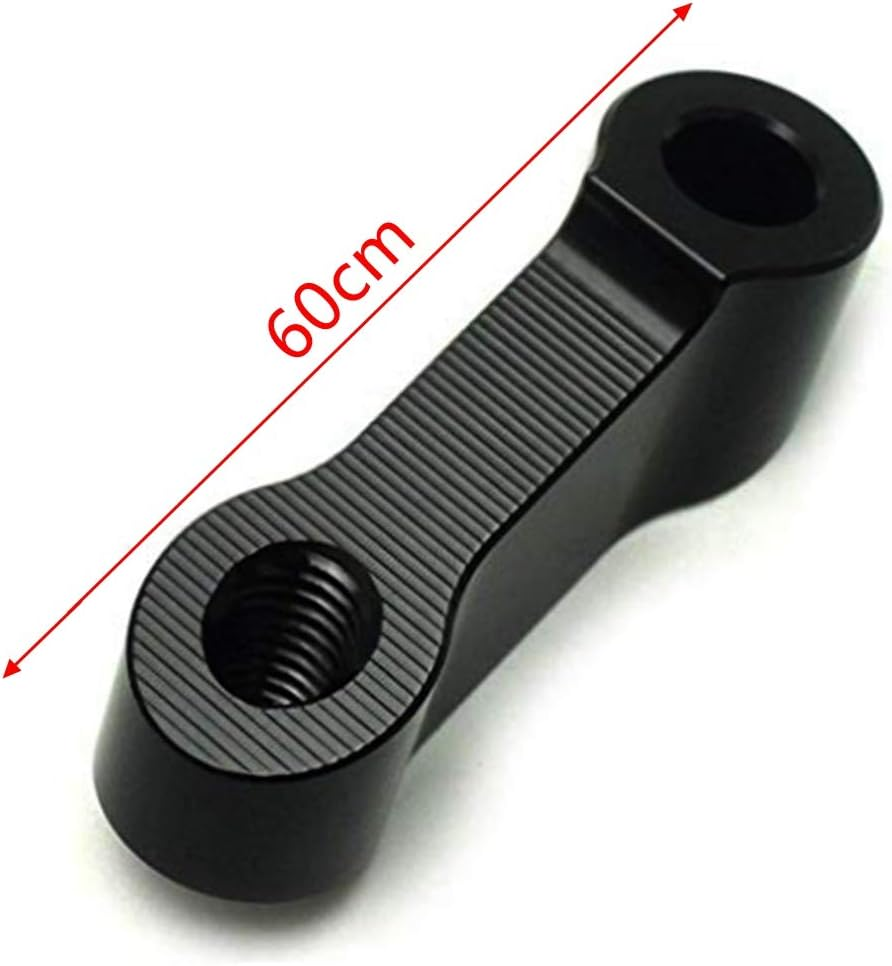 Motorcycle Bike Mirror Mount Risers Extenders Adapters Universal Rearview Side Mirror Adapter CNC Aluminum Right & Left Thread Black image number 5