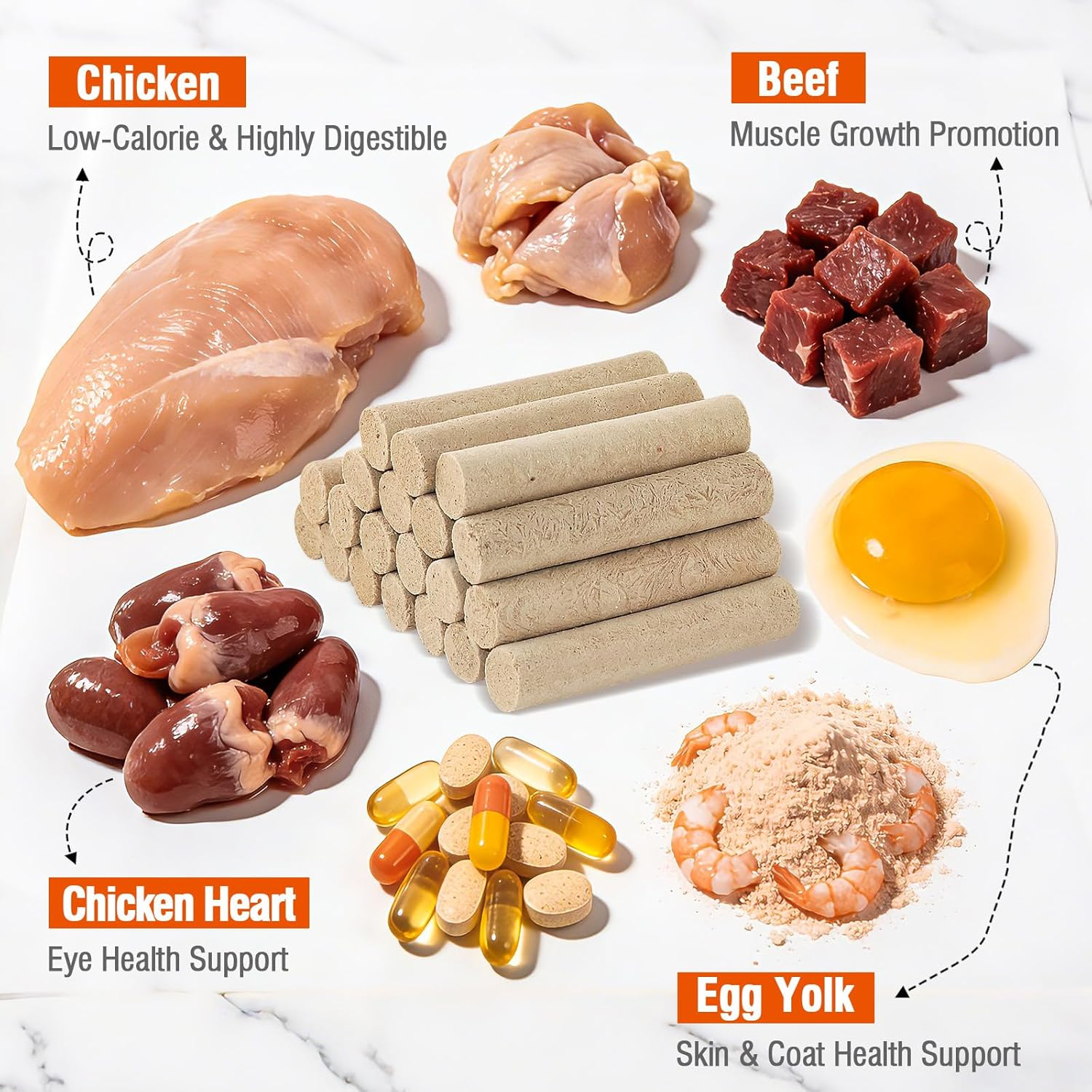 Freezed Dried Cat Teething Sticks, Cat Chicken Treats, Dog Treats Chicken and Beef Flavor for Freshens Breath image number 5