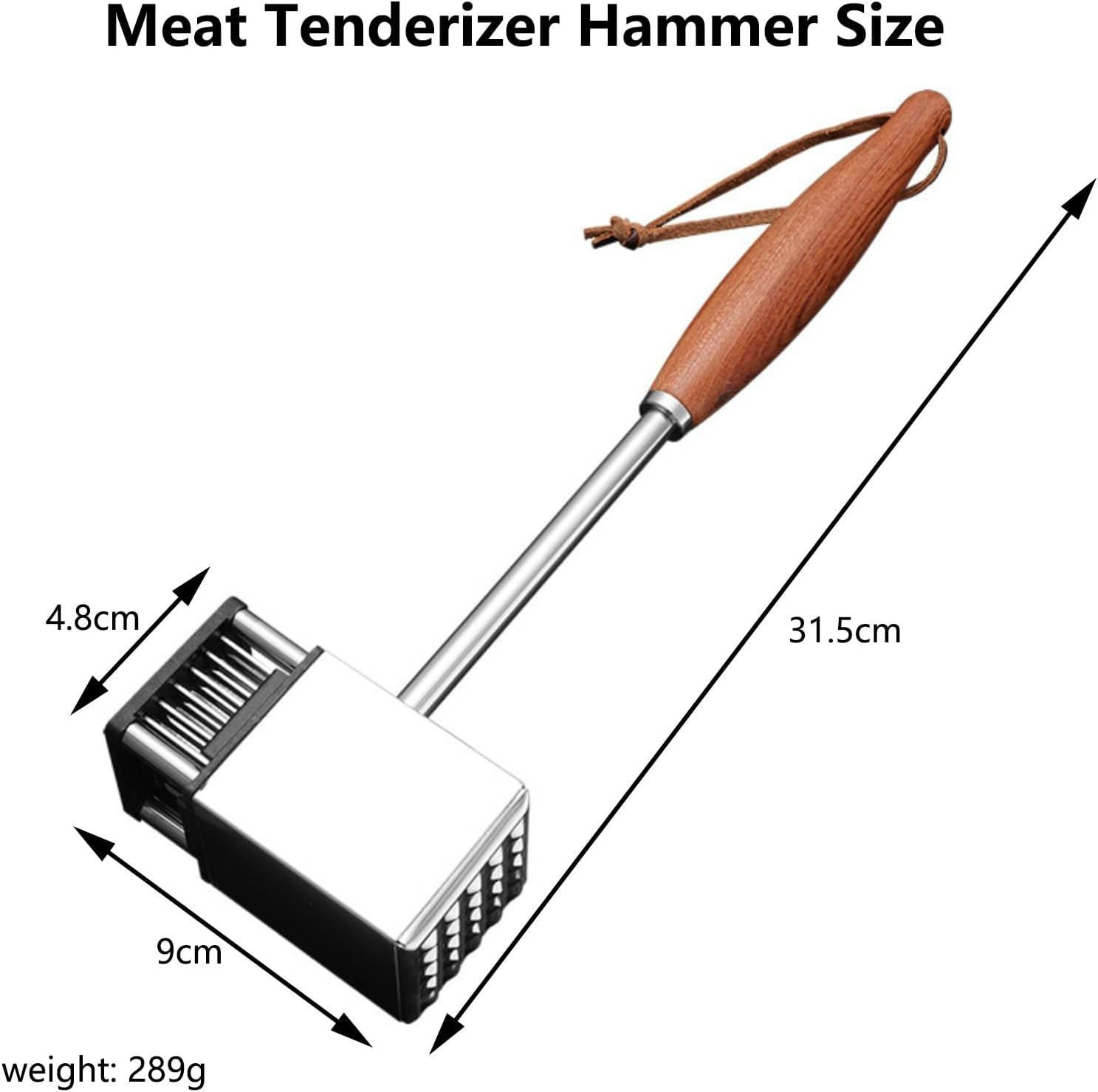 RAXCO Meat Tenderiser,Sus304 Stainless Steel Meat Tenderizer Steak Hammer,Kitchen Accessories Manual Meat Mallet image number 4