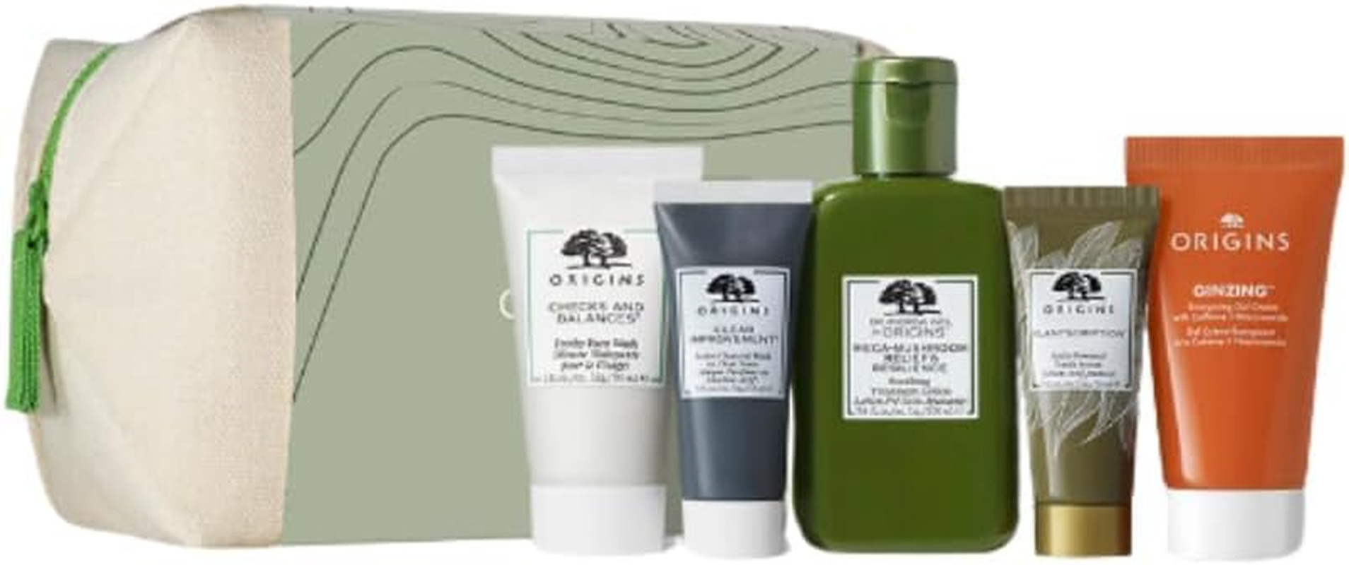 Origins Best Sellers Set by Origins for Women - 5 Pc 1Oz Checks Face Wash, 3.8Oz Lotion, 0.5Oz Clear Charcoal Face Mask,1.62Oz Serum, 1.69Oz Moisturizer image number 2