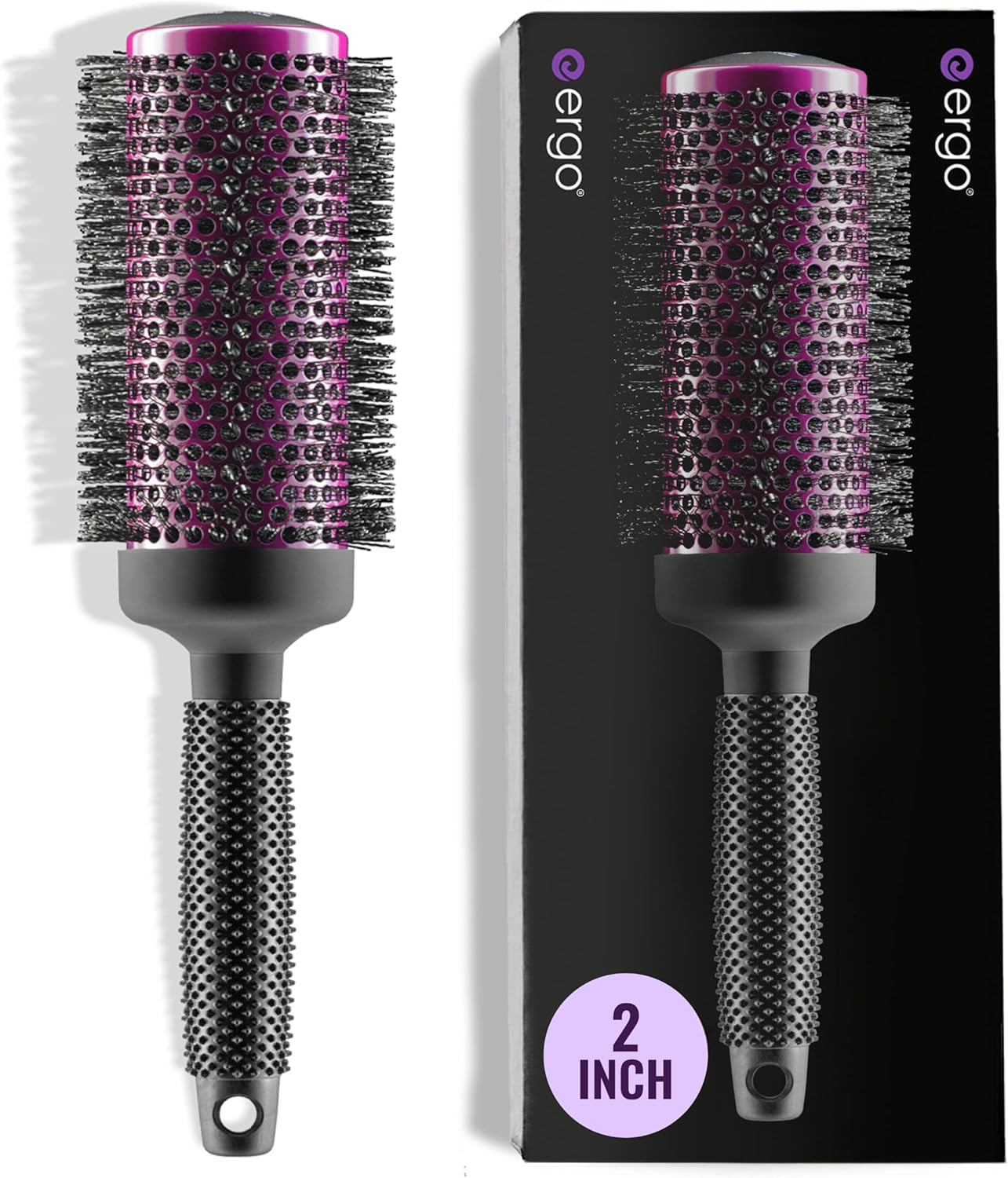 Ergo Super Gentle round Brush for Blow Out - Salon Quality Hair Styling for Women - Roller for Wet and Dry Hair - Volumizing Care Blowout - ERG53: 2" image number 6
