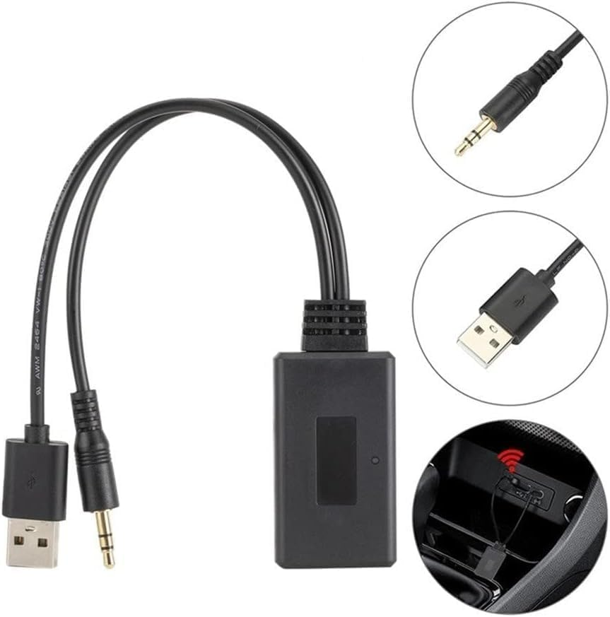 Bluetooth Audio Adapter Auto Aux 3.5Mm Car USB Receiver Cable for Speaker Music image number 3