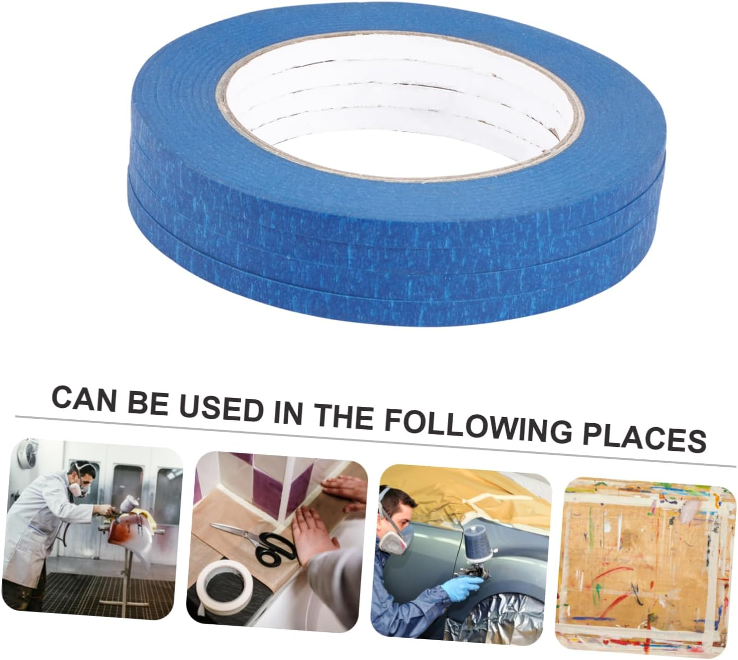 CHILDWEET 4Pcs Heat-Resistant Tape Paper for Car Tape Adhesive Paper Needs Use as Important Summer Supplies for Car Auto Indoor Projects Blue Material image number 2
