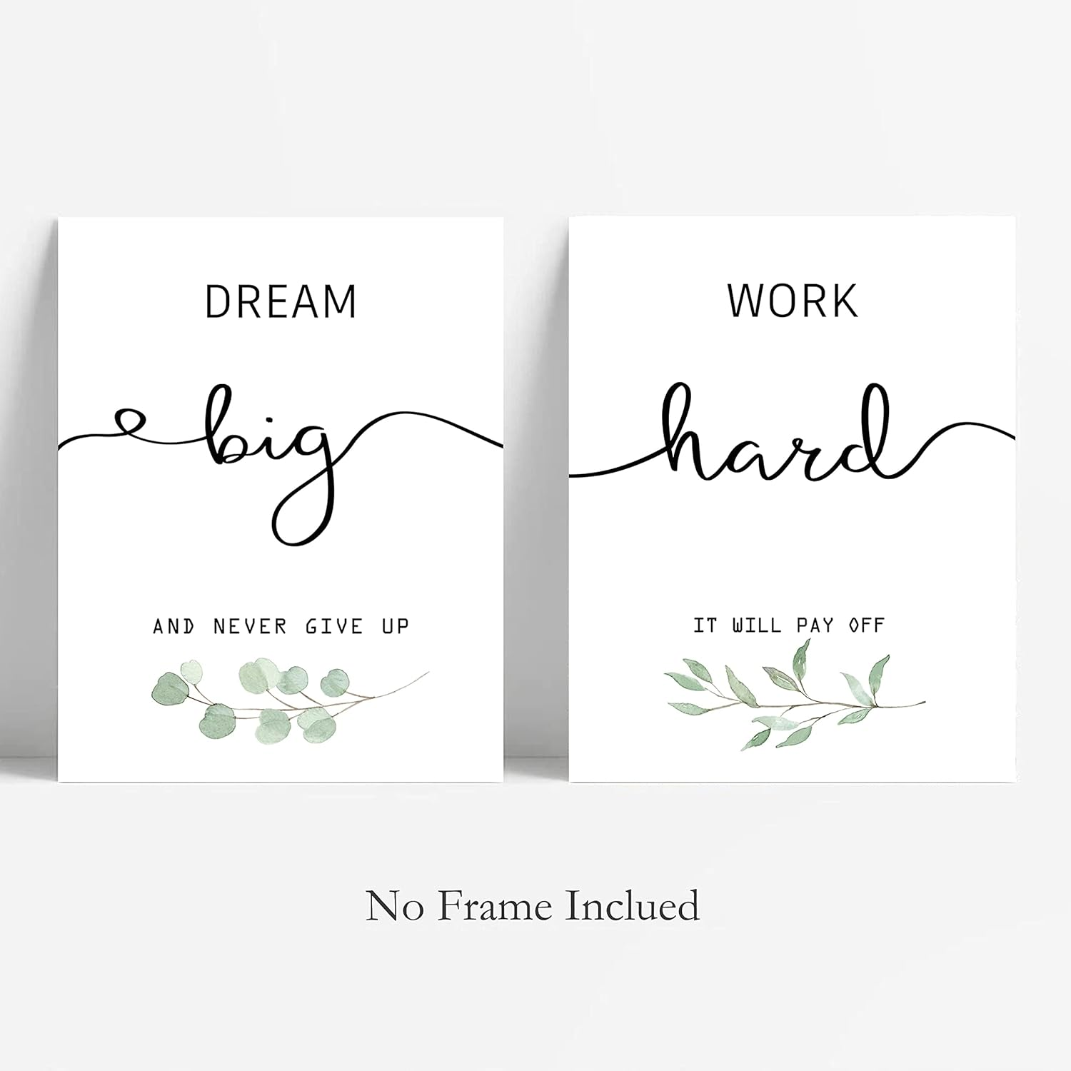 Inspirational Wall Art Office Decor, Motivational UNFRAMED Wall Art Prints for Bedroom | Living Room | Office | Classroom, Black and White Daily Positive Affirmations Poster for Women Men Kids, Set of 4, 8"X10" image number 1