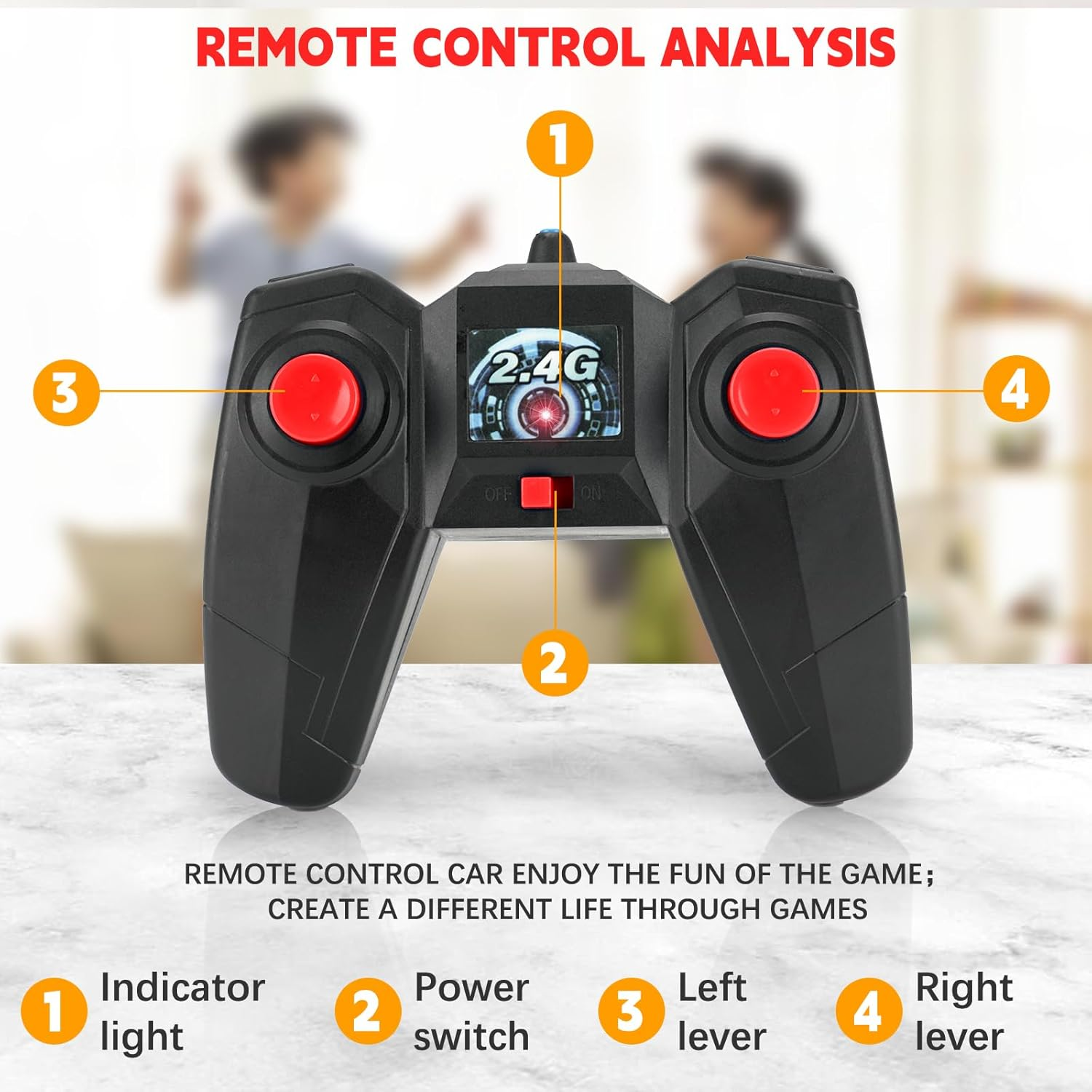 Remote Control Car for Kids Ages 6+, RC Cars Stunt Car Toy 4WD Double Sided 360&deg; Rotating， 2.4Ghz Remote Control with Headlights, Drift RC Race Car Birthday Gifts for Boys 6 7 8 9 10 11 12 (Red) image number 5