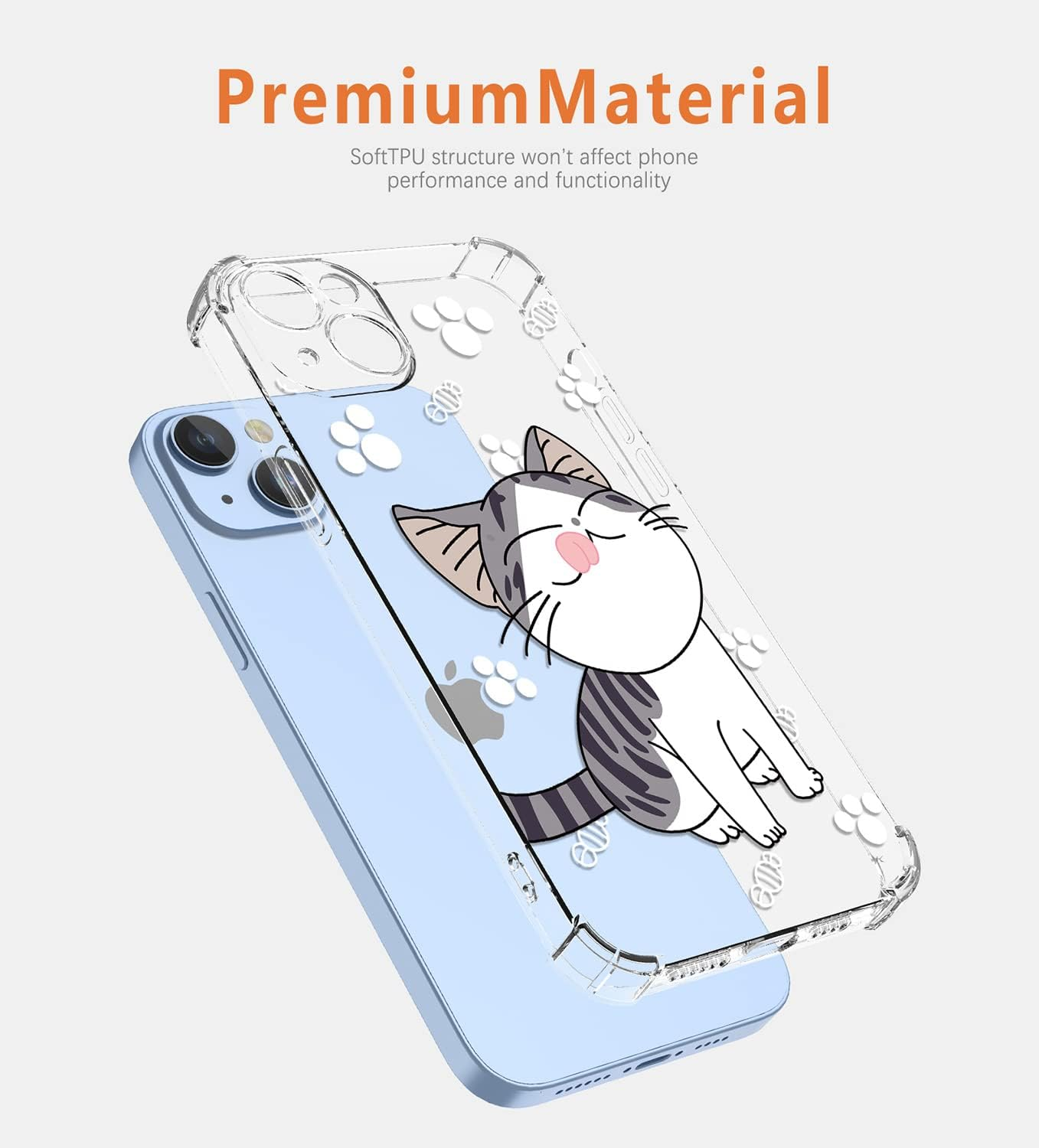 XINYEXIN Clear Case for Oppo Reno 13 Pro 5G Cute Kitten Pattern Design Slim Shockproof Transparent Soft TPU Bumper Case Protective Cover - Cat