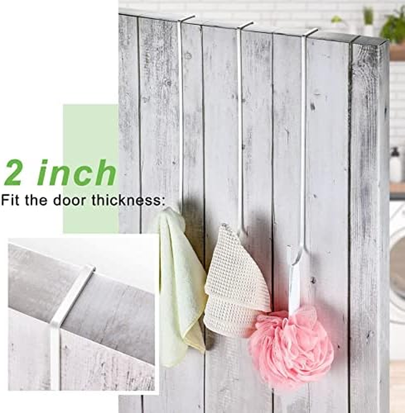 Hotop 15 Inch Wreath Hanger Hooks over Door Metal Practical Clothes Towel Hanger Hooks for Christmas Front Door Decorations(White,2 Pieces)