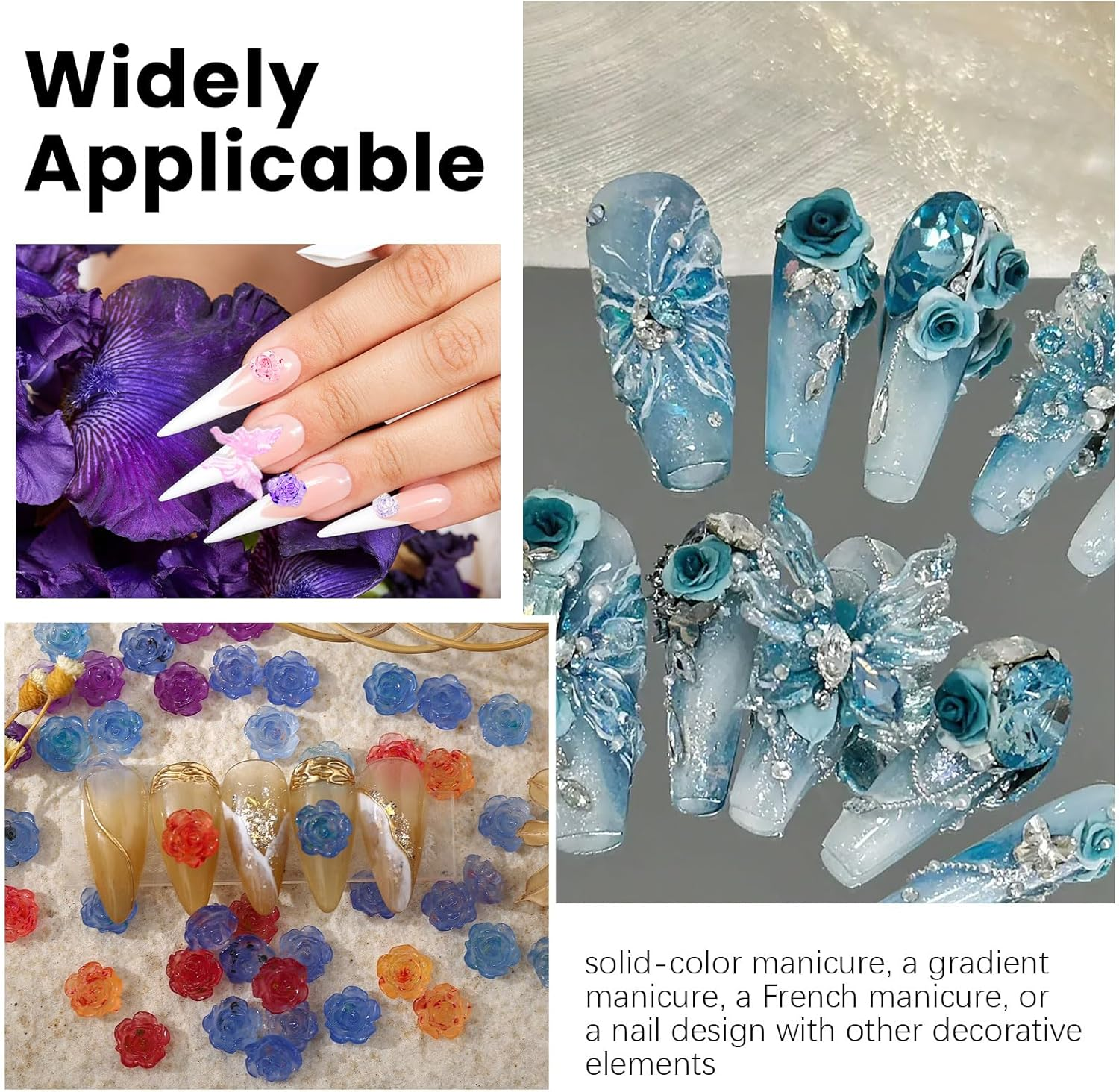 2Pcs Rose Butterfly Silicone Molds 3D Embossed Nail Art Mold Nail Charms Manicure Carving Mould Nail Stencils Spring Summer Nail Decor Transparent Mold Handmade DIY for Nail Art Supplies image number 5