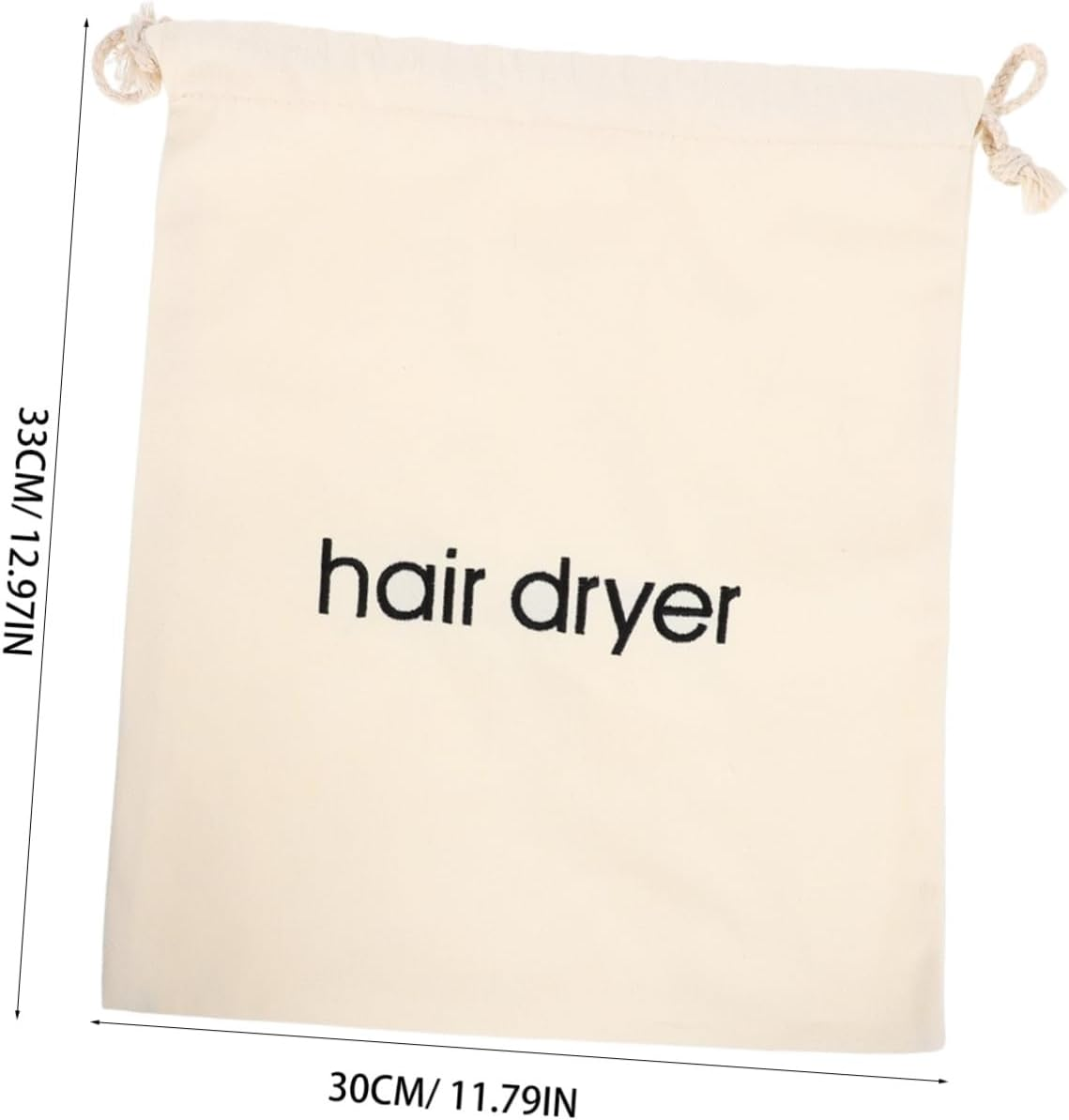 2Pcs Hair Dryer Bag Cotton Canvas Drawstring Case Travel Storage Bags for Hair Tools Large Capacity for Hotel Home image number 5