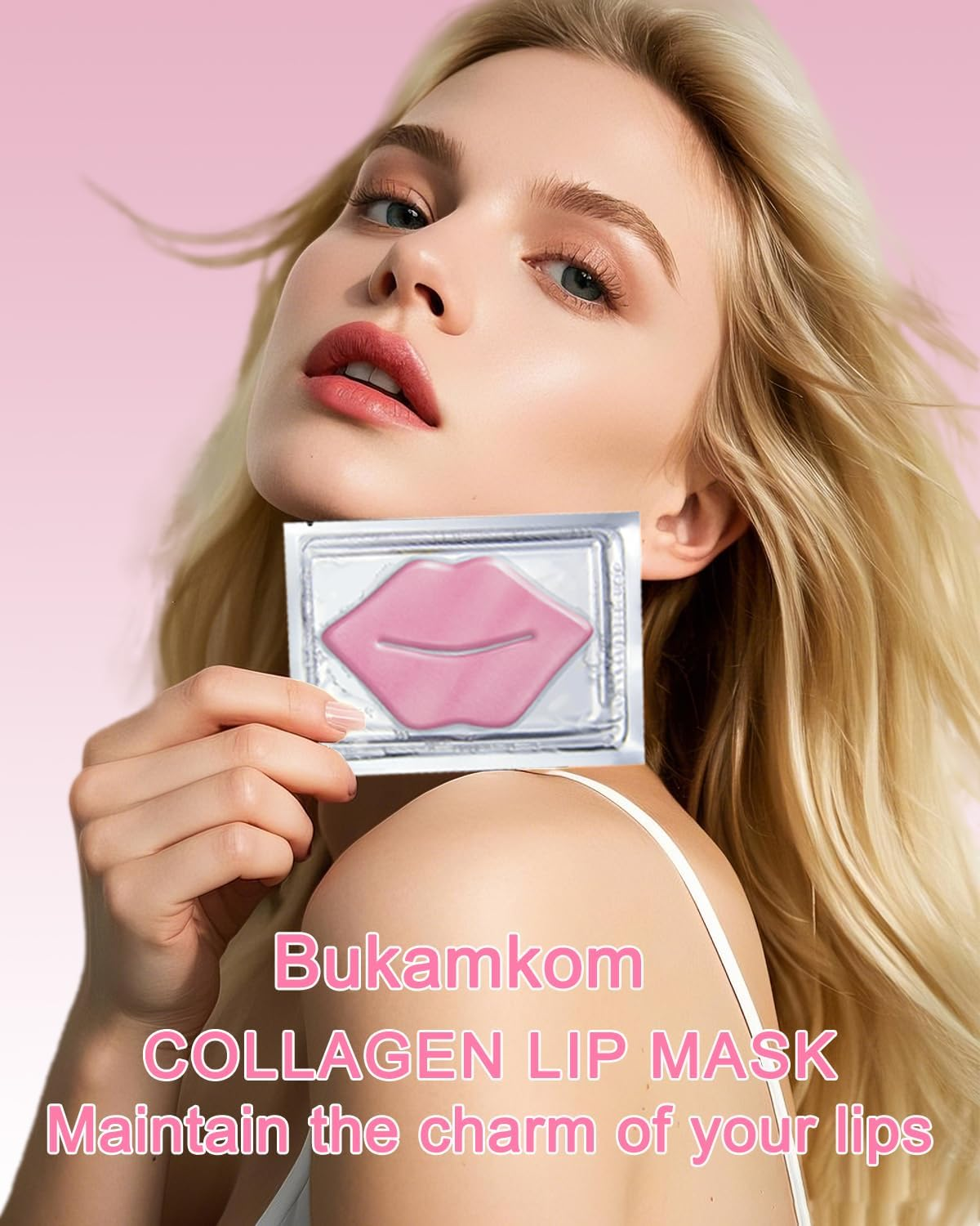 Bukamkom Collagen Lip Mask 20 Pieces,Which Can Provide Long-Lasting Nourishment,Moisturization,And Improve Wrinkles,Overnight Pink Lip Mask Individually Wrapped image number 5