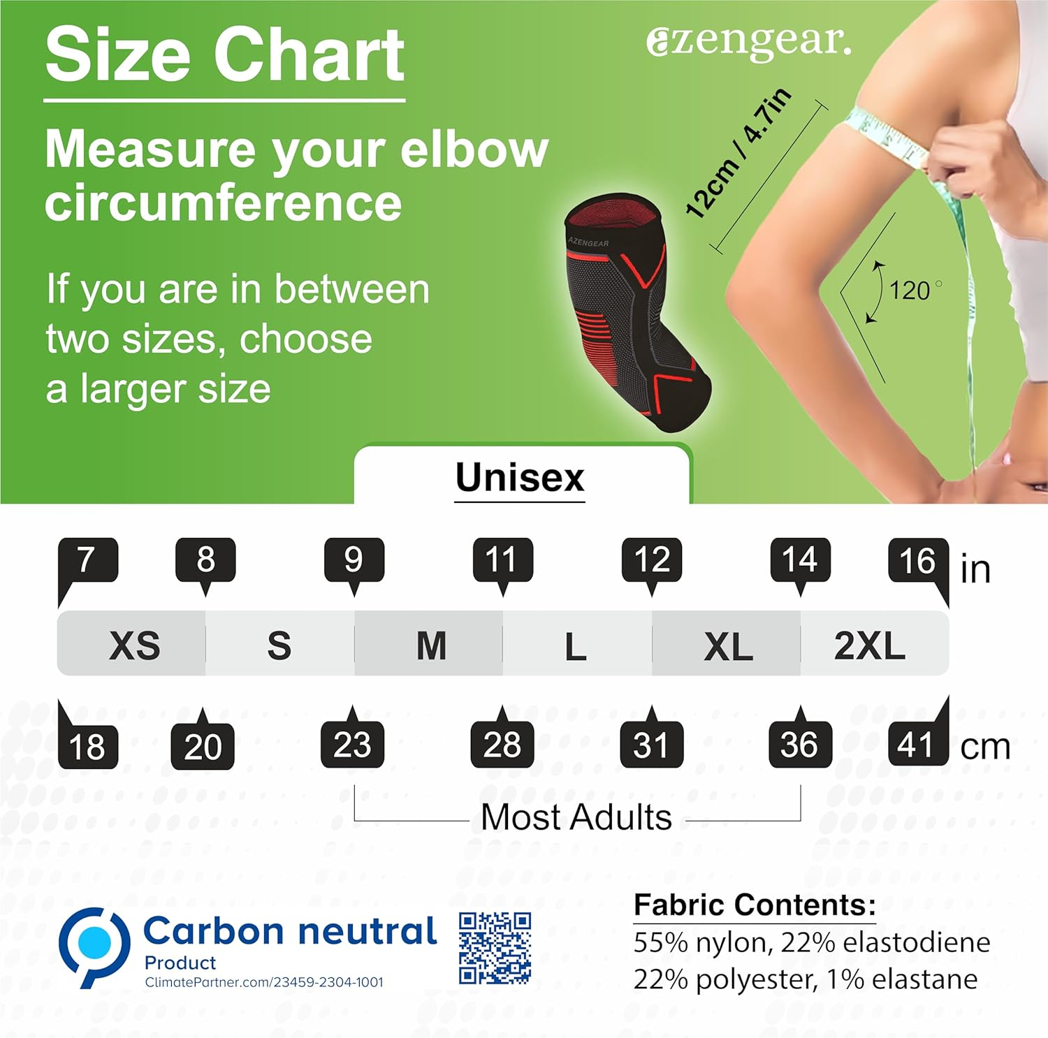 Azengear Elbow Support Brace Compression Sleeve (Pair) - Instant Joint Pain Relief for Tendonitis, Arthritis, Golf, Tennis Players, Workouts, Fitness, Weightlifting, Recovery image number 1