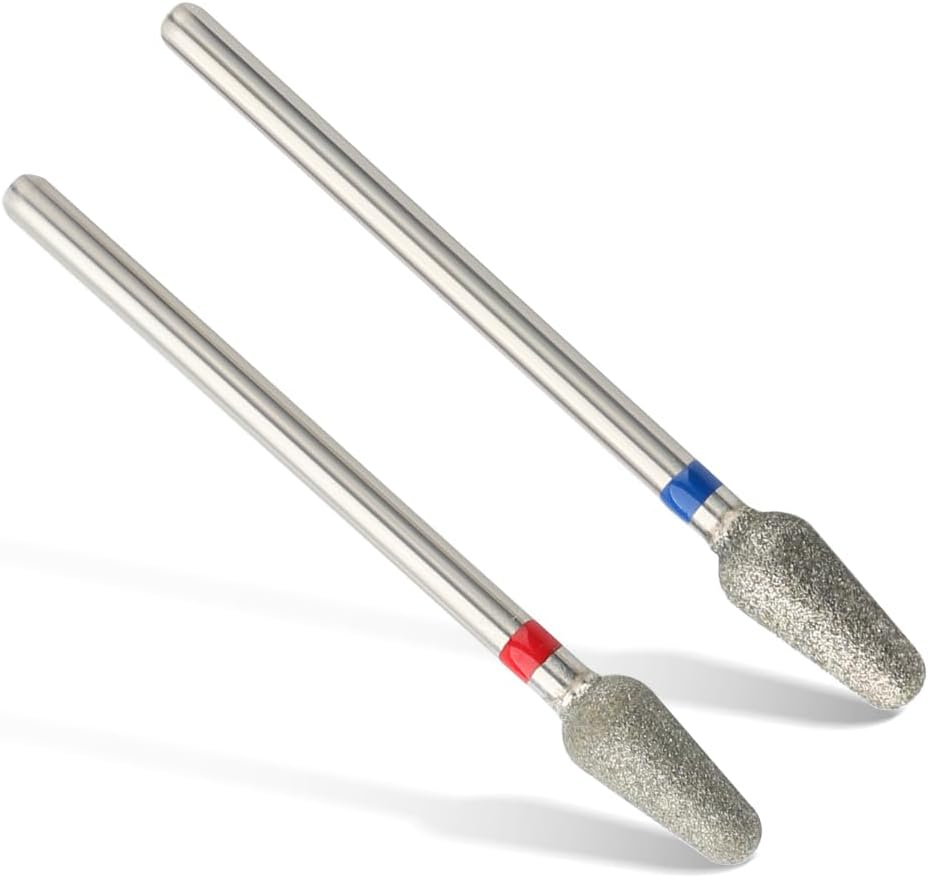 QUNZHAO 2Pcs Diamond Nail Drill Bits Carbide Conical Micro Cuticle Remover Bit for under Nail Dead Skin Cleaning Cuticle Remove Nail Art Design Manicure(03 Set) image number 2