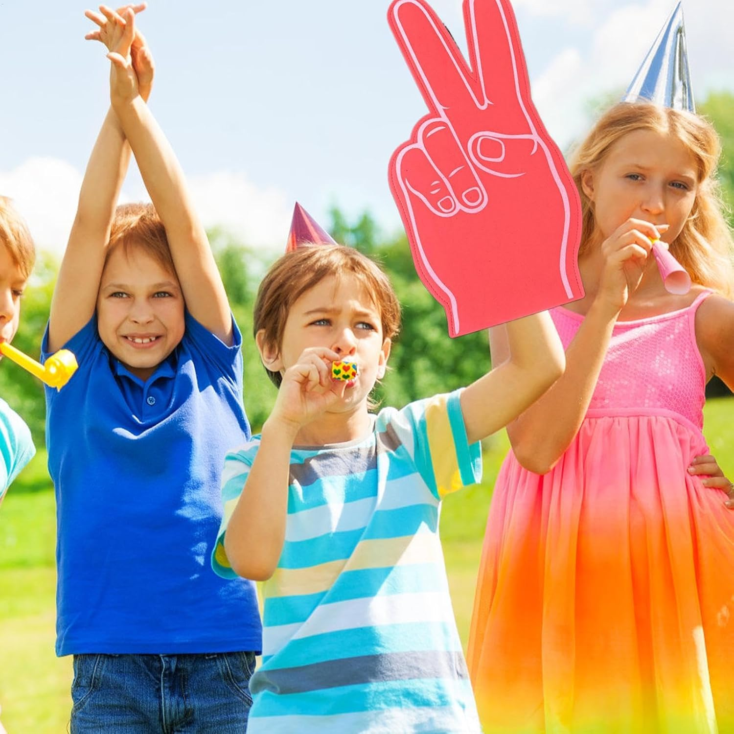 Foam Fingers - Sports Fan Foam Hand | Giant Foam Finger for Game Day Cheers | Fun and Colorful Fingers for Sports Events, Team Spirit, Tailgating | Foam Finger for Support and Celebration - Blue image number 7