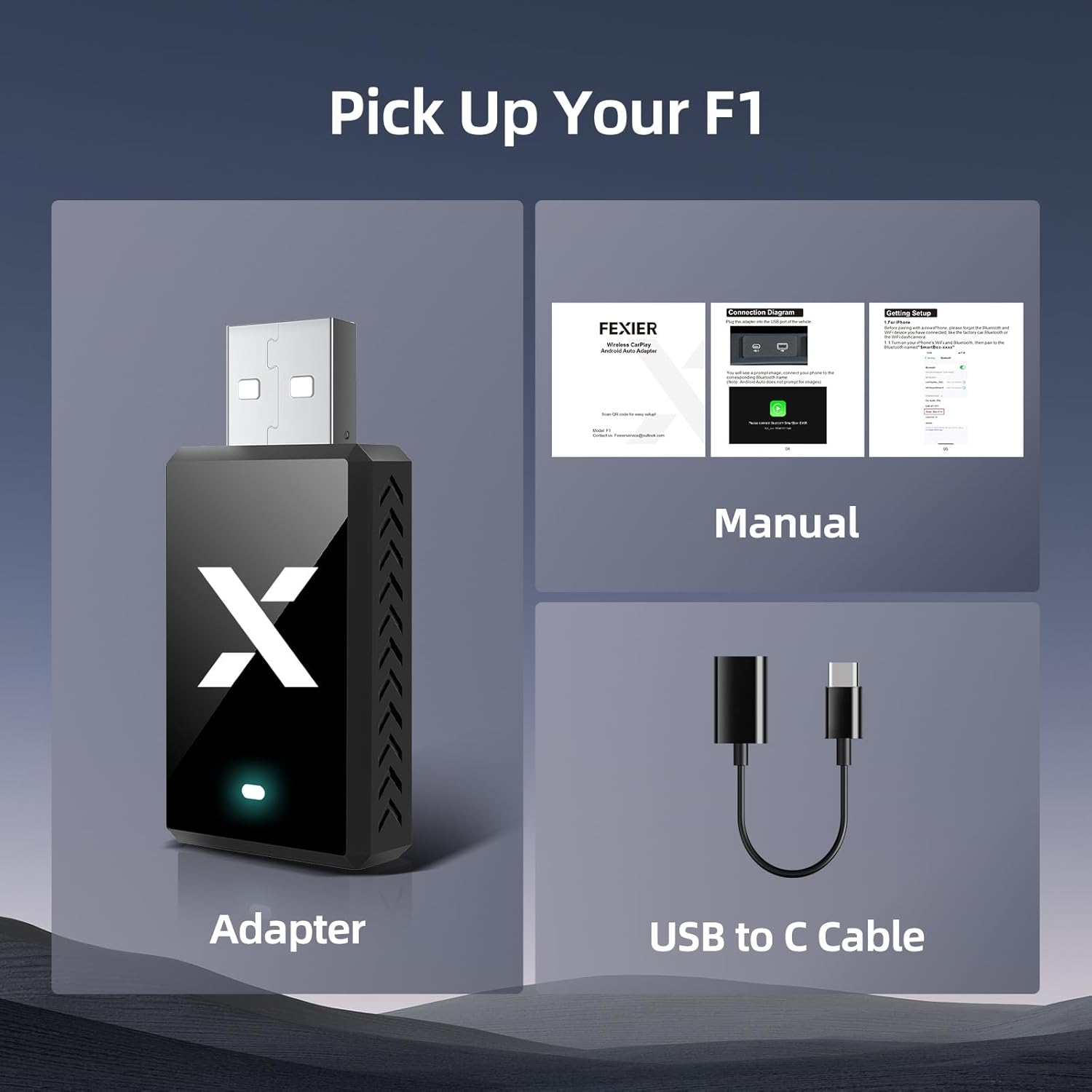 Wireless Carplay Android Auto Adapter, Dual 5G Nano Chips, Convection Heat Vent Design, 2 in 1 Car Play Dongle for Iphone & Android Phone, Fit for Car with Wired Carplay/Androidauto Feature, FEXIER F1 image number 6