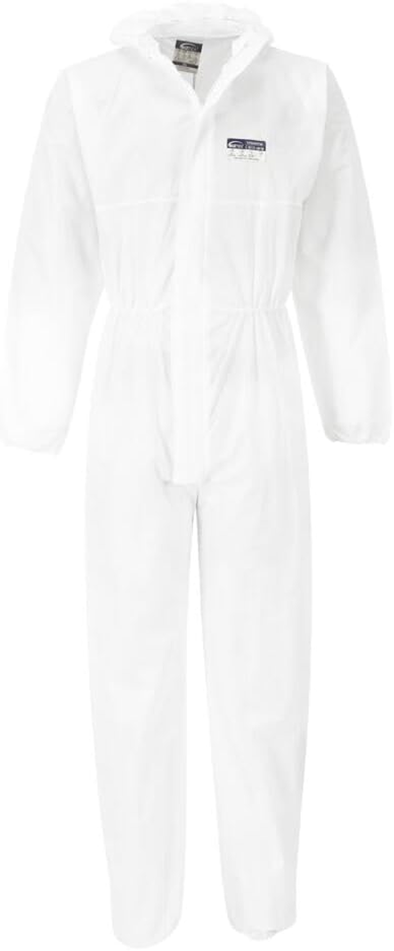 Portwest ST30 Biztex SMS Coverall Type 5/6 Breathable Lightweight Protective Suit Anti-Static Elasticated Hood & Cuffs Durable Workwear for Hazardous Environments, White, S