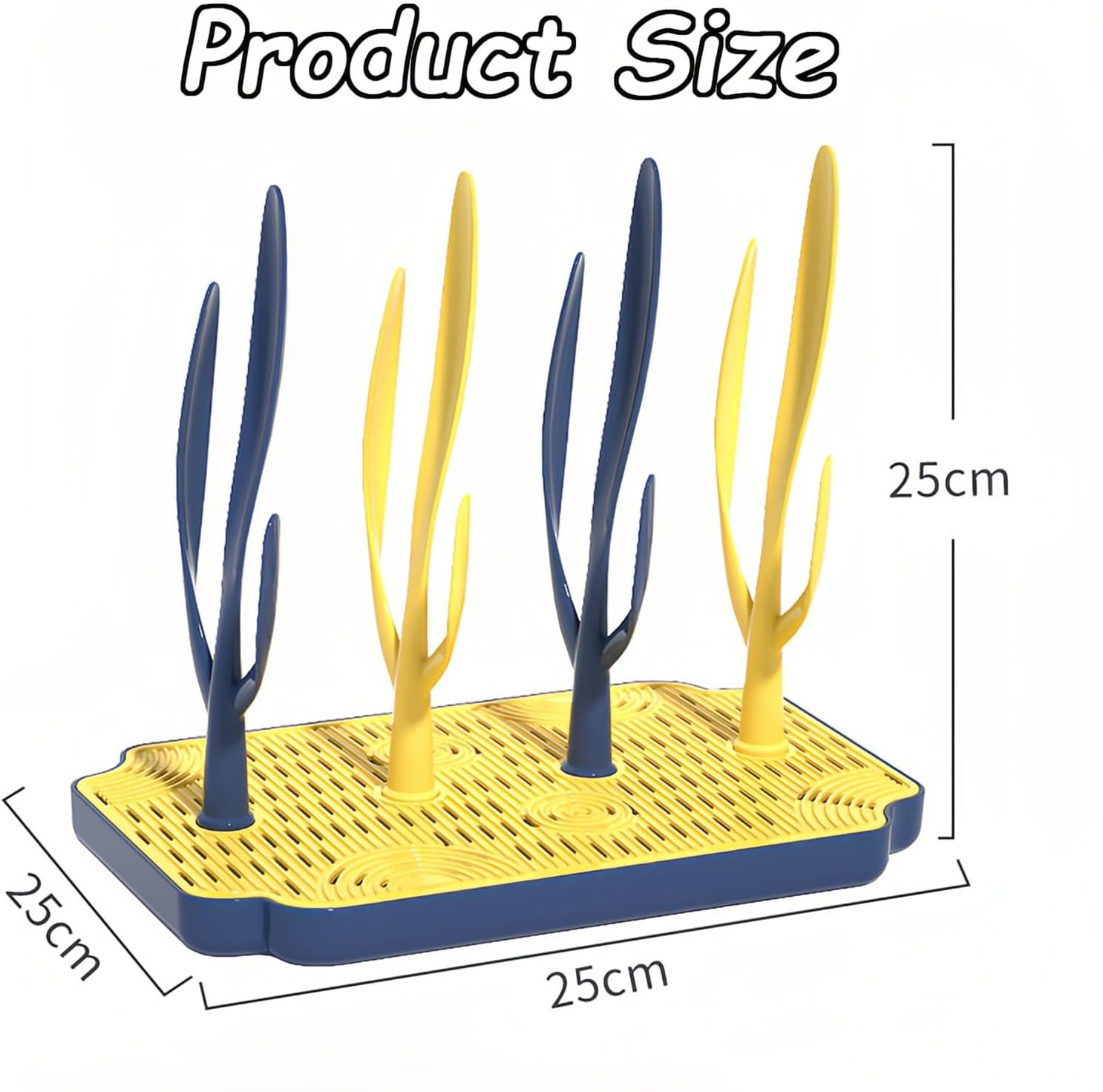 Baby Bottle Drying Rack, Vertical Bottle Dryer Holder with Detachable Design, ABS Material, Space-Saving & Fast Drying for Baby Bottles, Pacifiers, and Accessories (Blue) - Blue image number 4